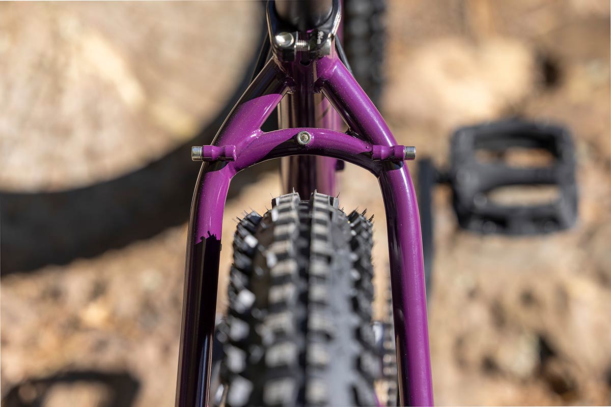 Karate Monkey seatstay / tire clearance detail