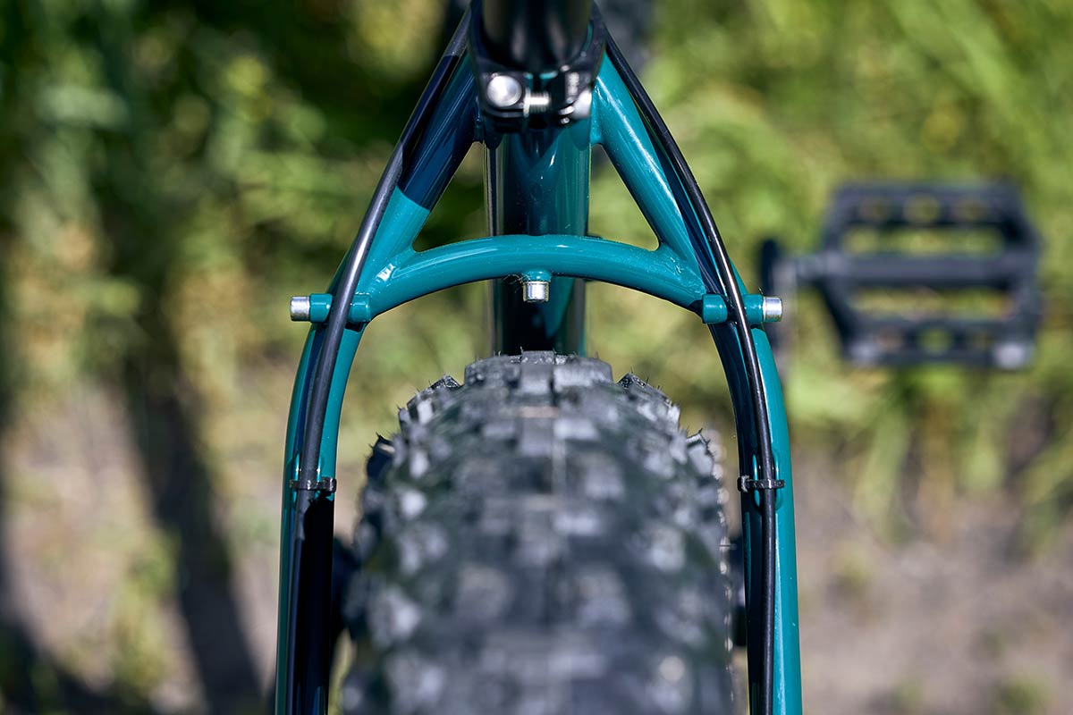 Surly Wednesday seat stay and rear tire clearance close-up