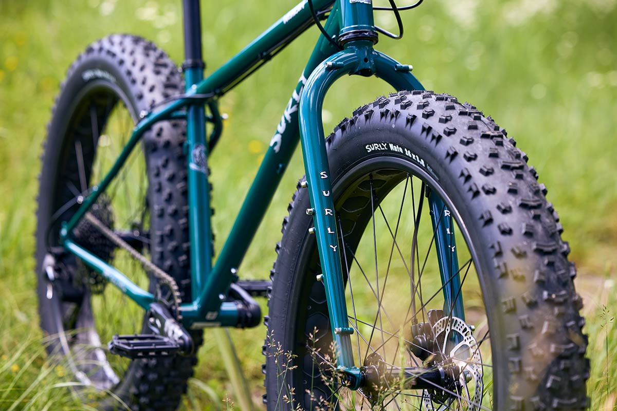 Surly Wednesday fork and front wheel detail