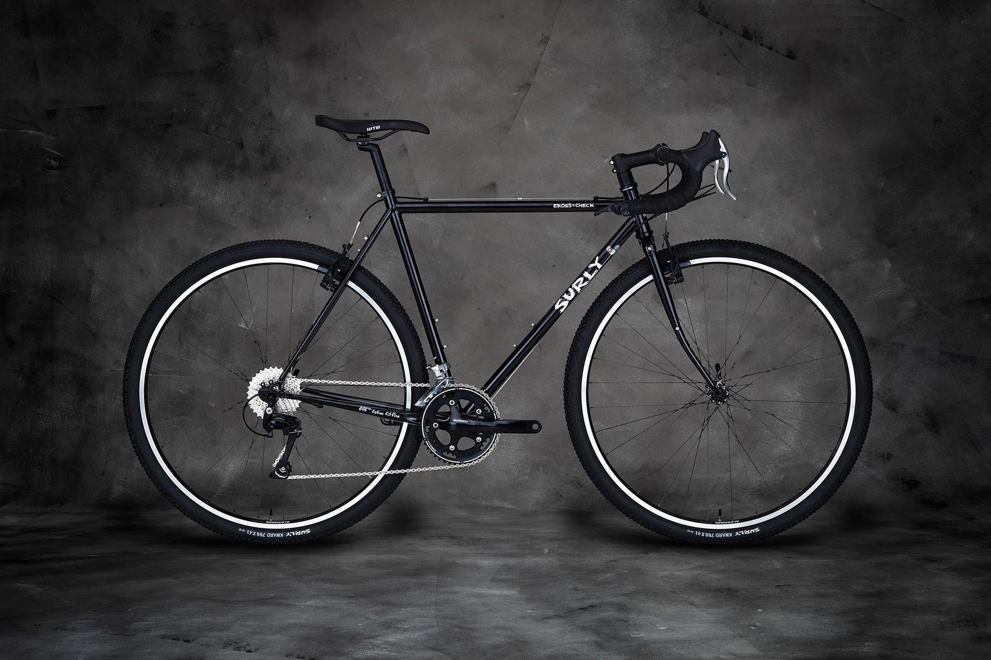 Surly Cross-Check drop bar bike Black color side view