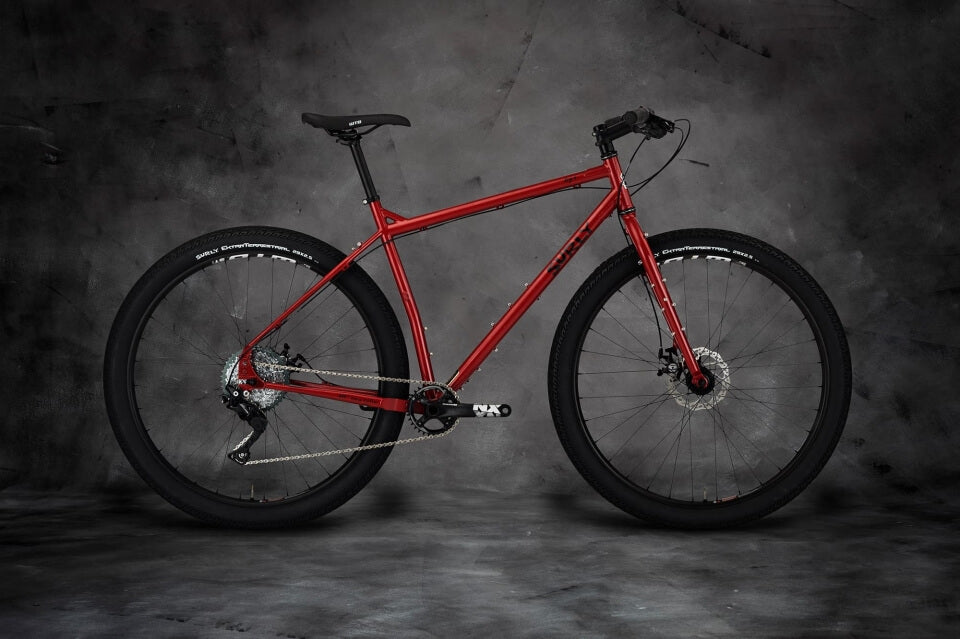 Surly Ogre bike side view in Pile of Bricks color