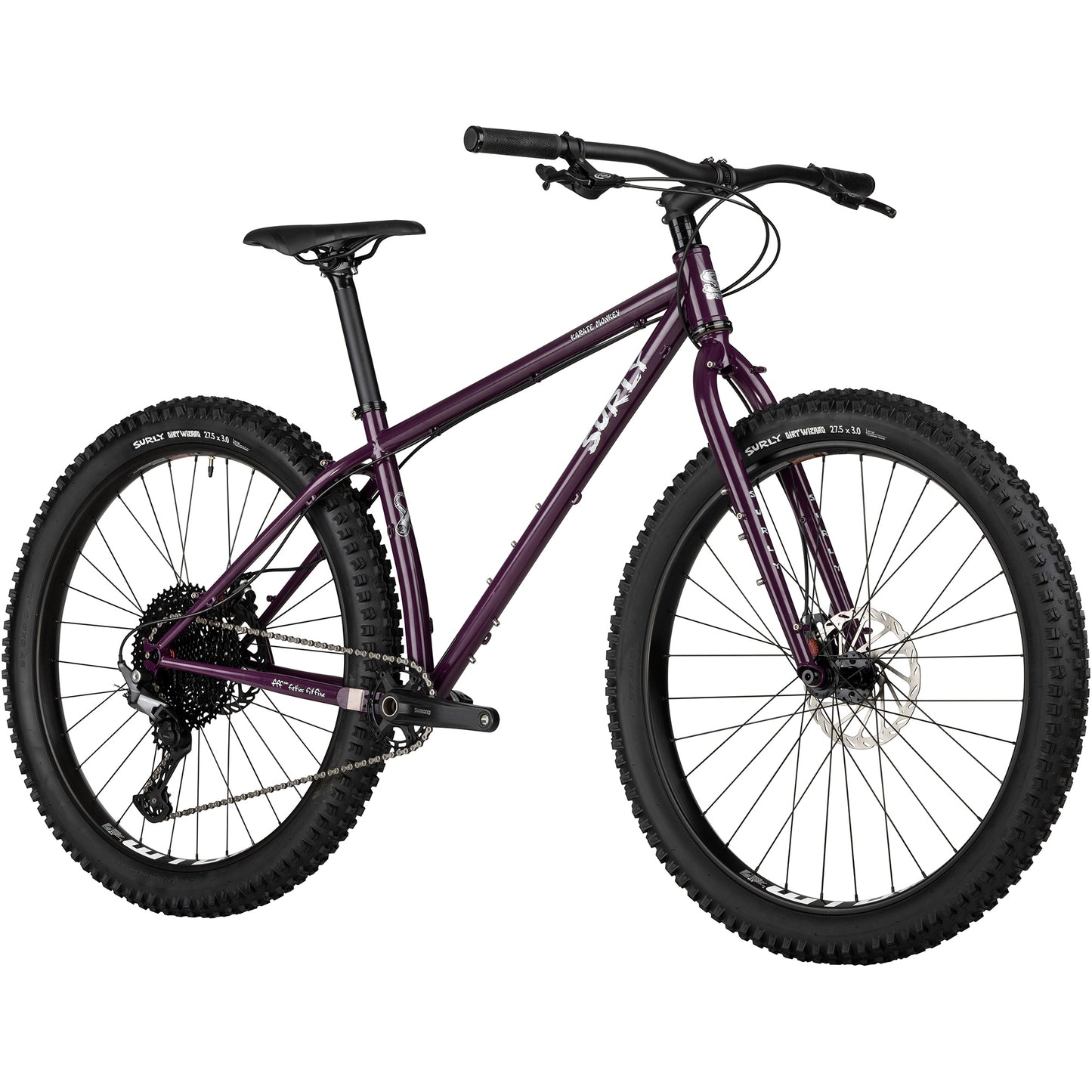 Karate Monkey Rigid Mountain Bike Organic Eggplant front three-quarter view