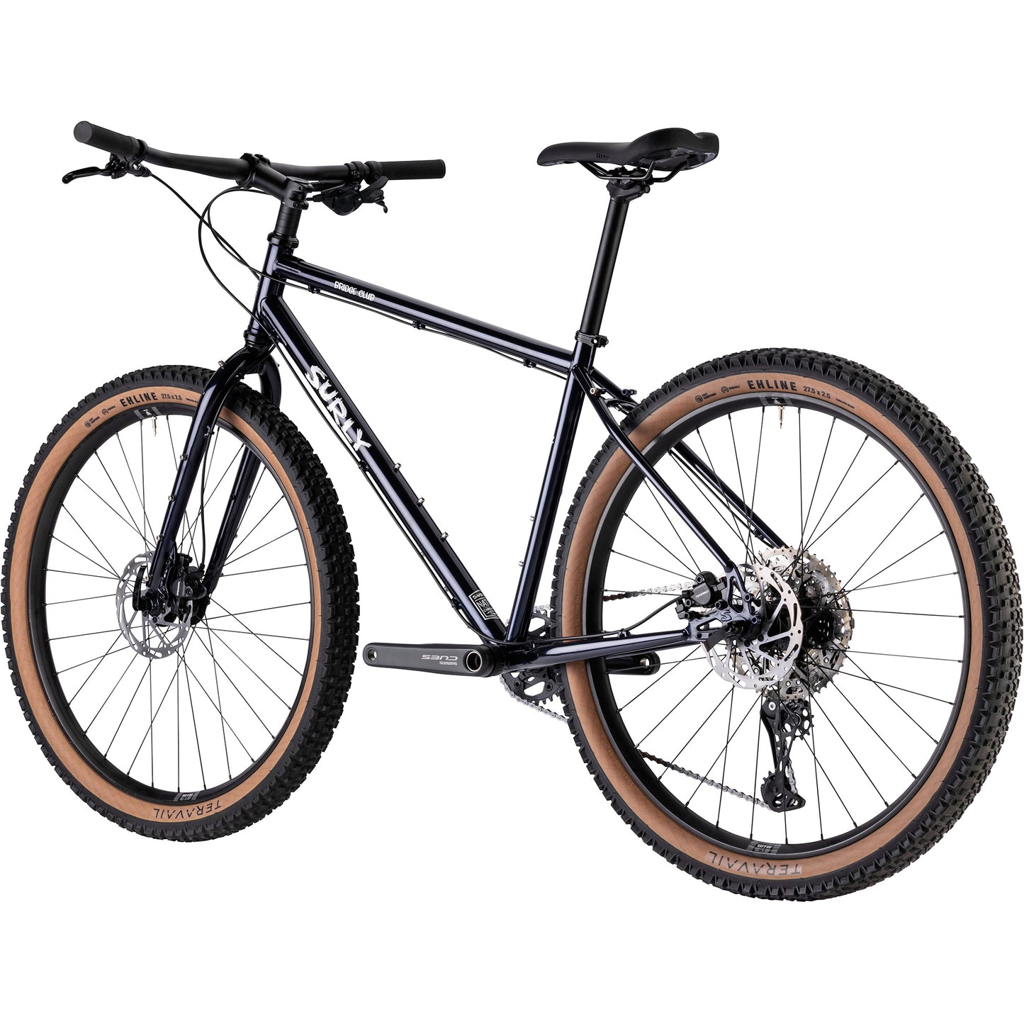 Surly Bridge Club bike in Squid Ink color rear three-quarter non-drive view on white background