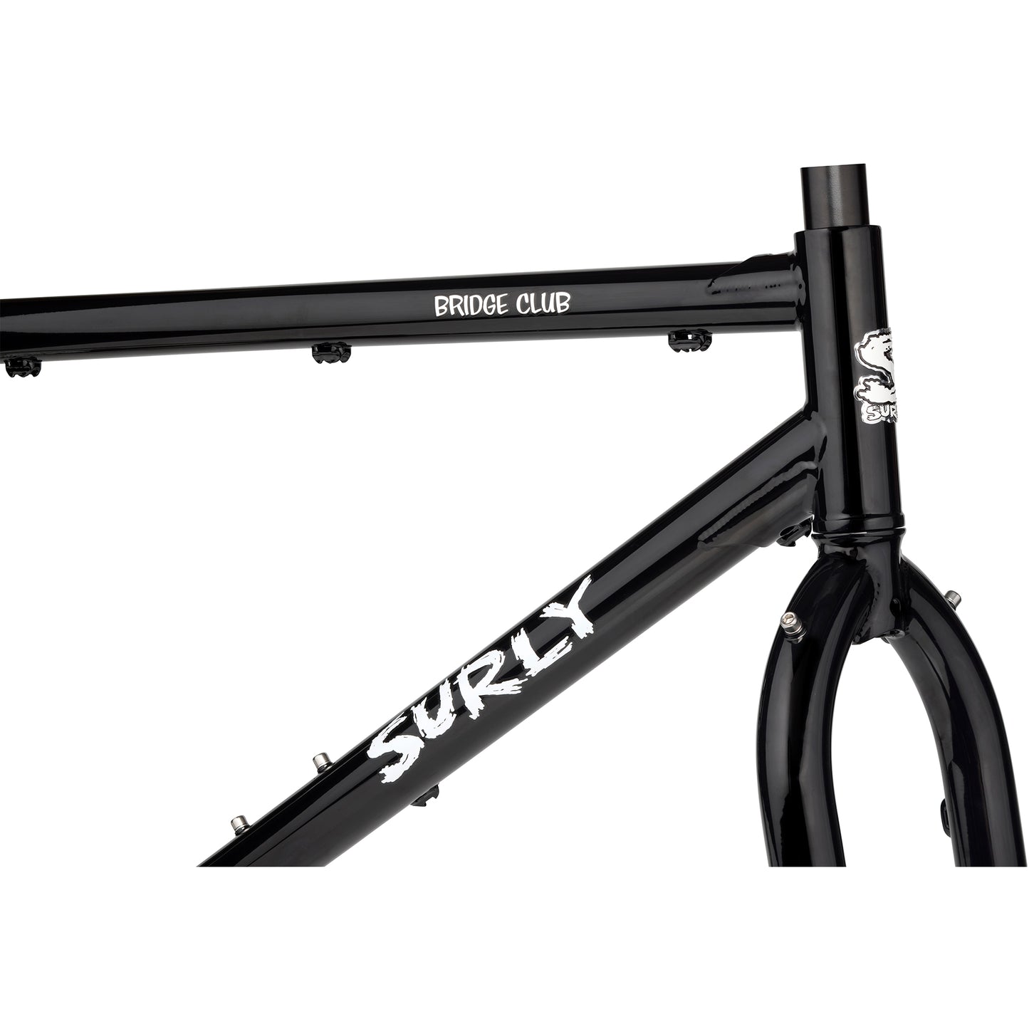 Surly Bridge Club framset Trevor's Closet Black head tube area focus