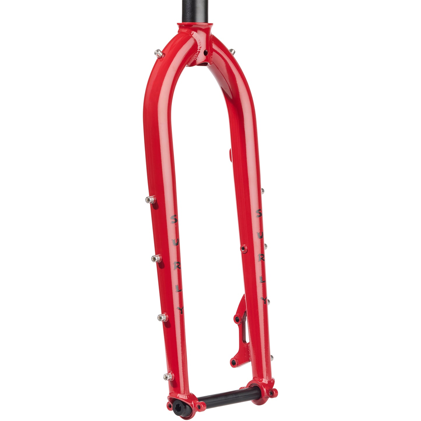 Surly Dinner Fork Red 27.5" 420mm axle to crow front view
