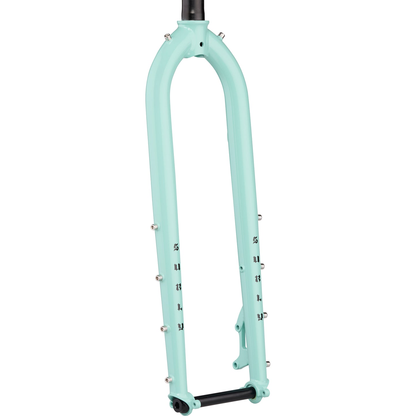 Surly Dinner Fork Blue Oyster Coat color 29" 485mm axle to crow front view