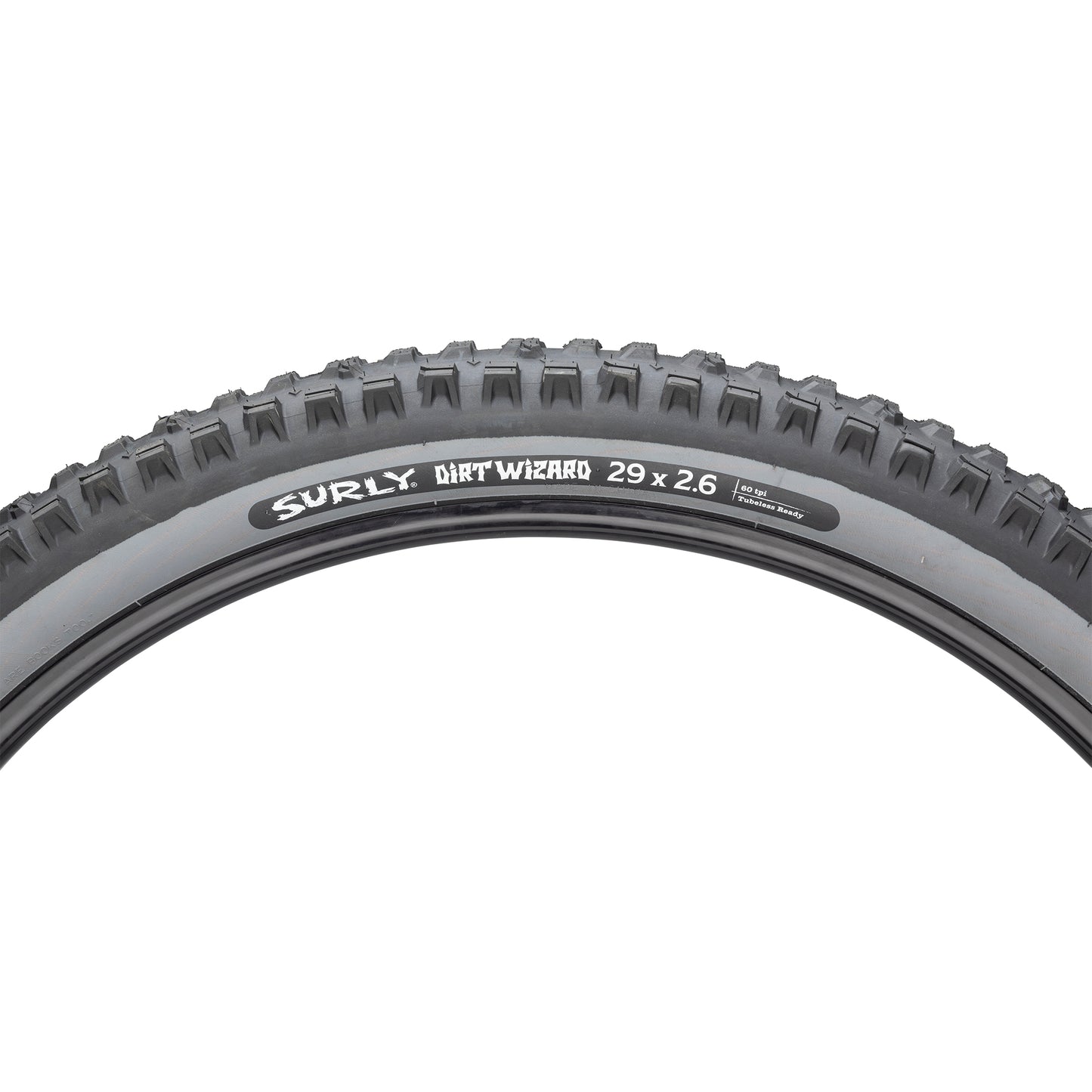 Surly Dirt Wizard Tire 29 x 2.6" gray side wall hot patch view