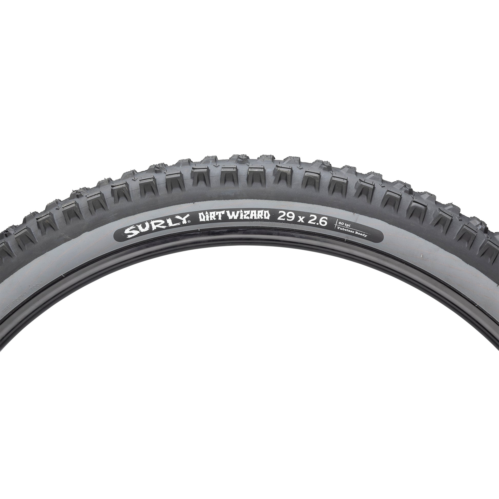 Surly Dirt Wizard Tire 29 x 2.6" gray side wall hot patch view