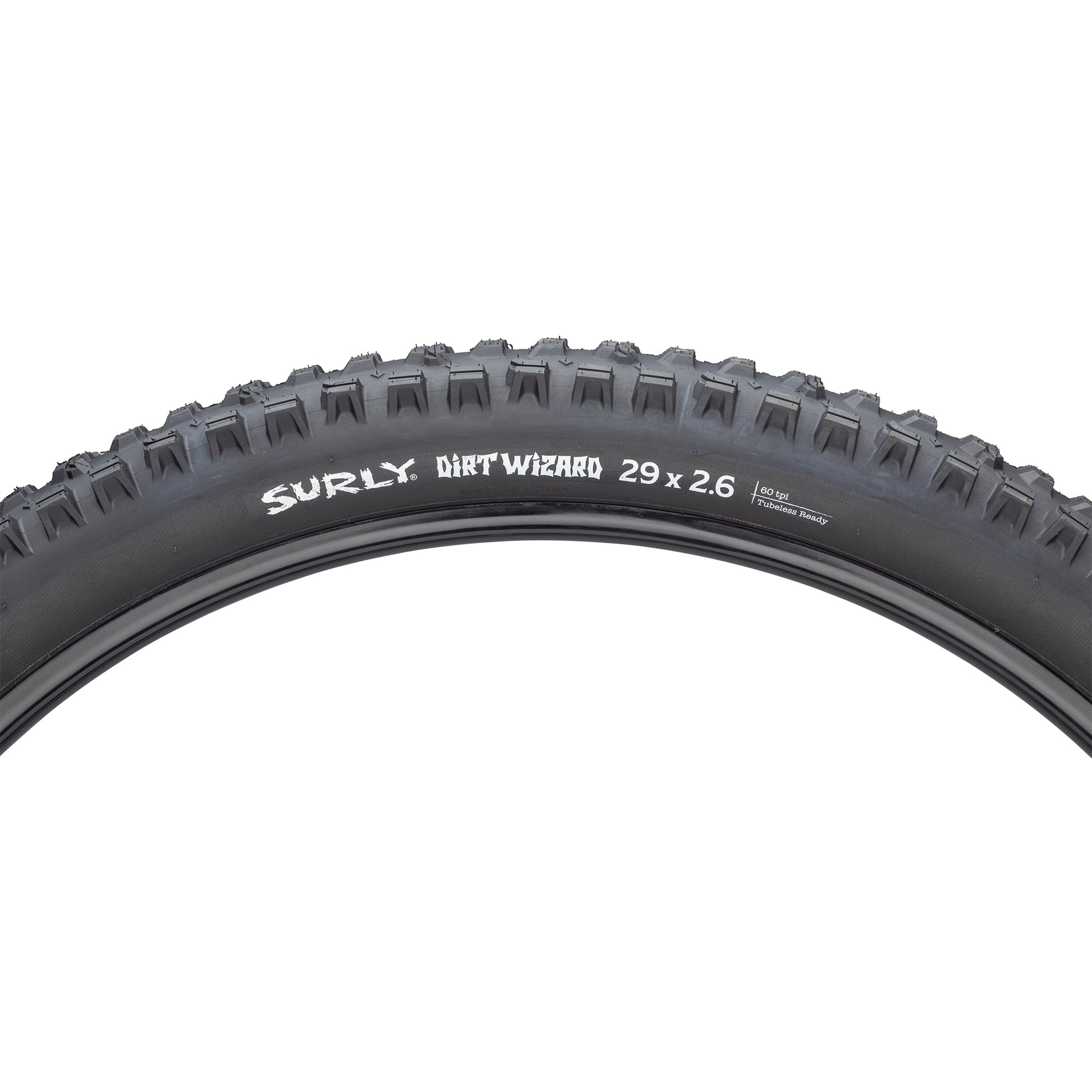 Surly Dirt Wizard Tire 29 x 2.6" black side wall hot patch view