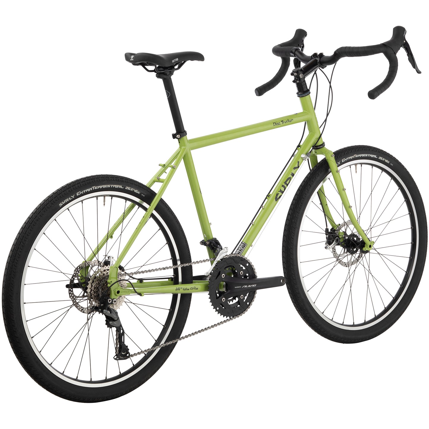 Surly Disc Turcker 26" Bike Pea Lime Soup front three-quarter view