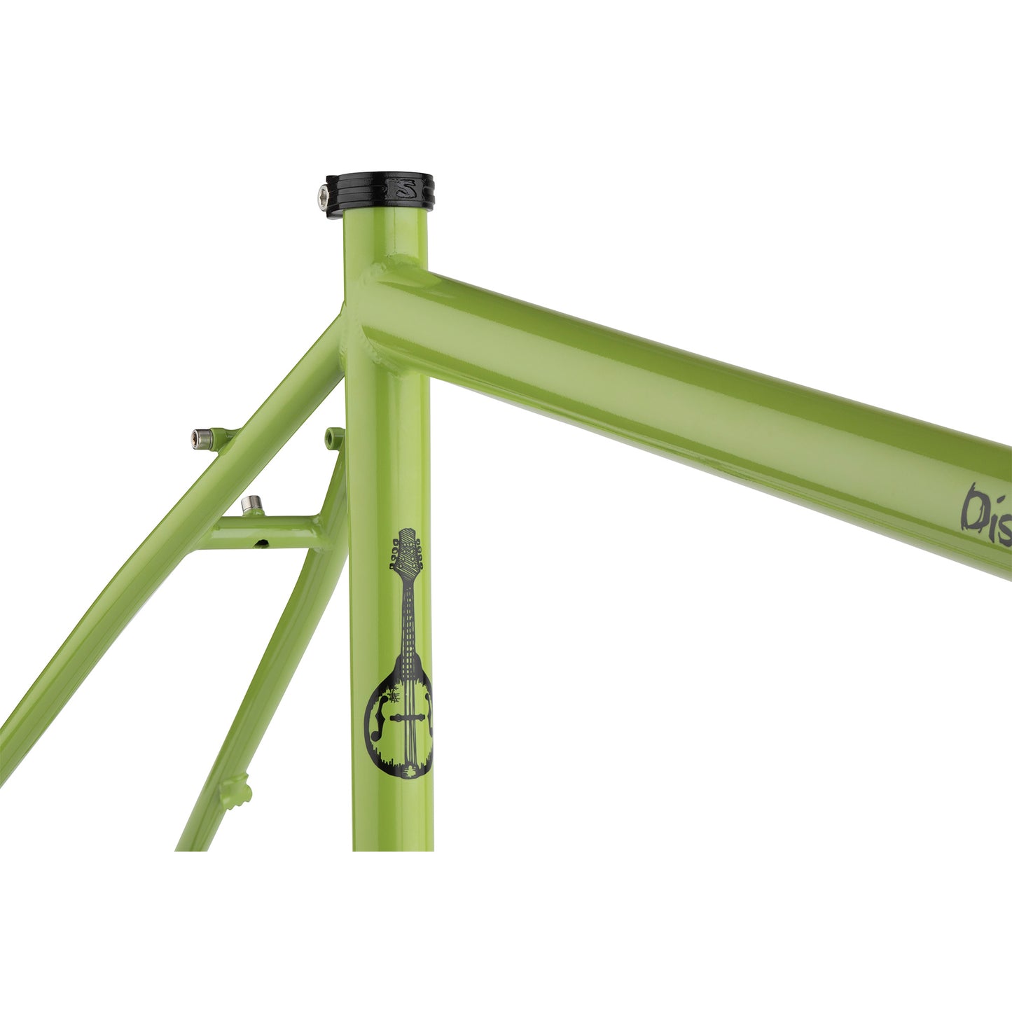 Surly Disc Trucker frameset Pea Lime Soup seat tube area focus