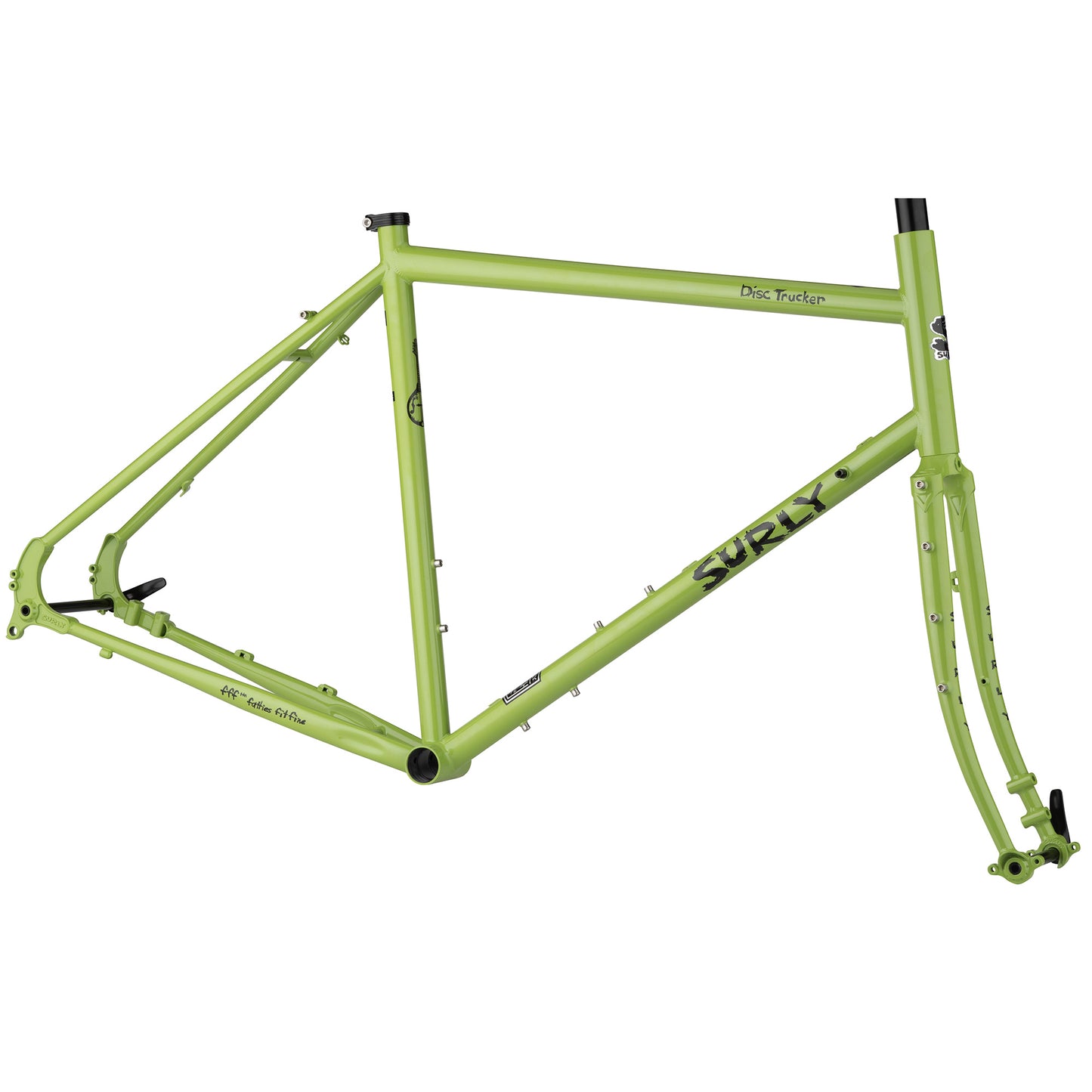 Surly Disc Trucker frameset Pea Lime Soup side view