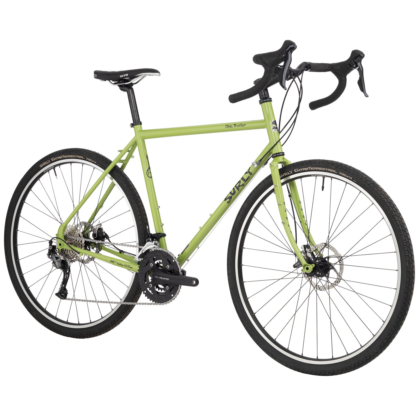 Surly Disc Trucker 700c Bike Pea Lime Soup front three-quarter view