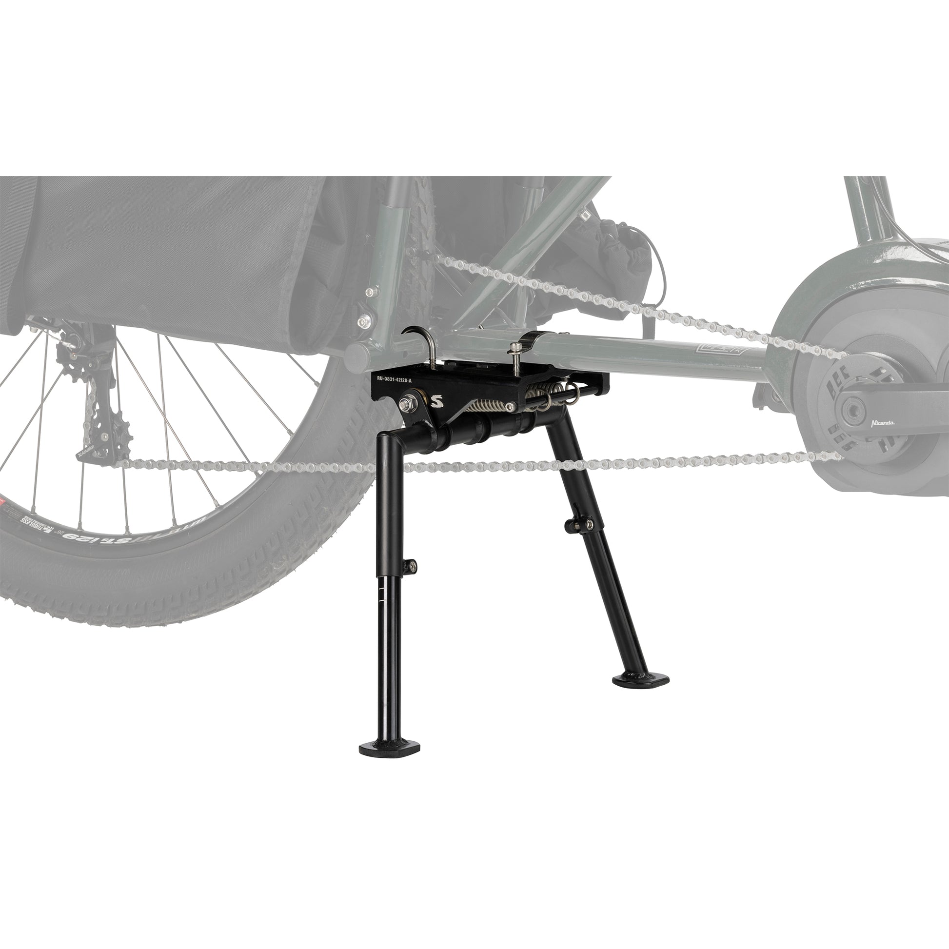 Surly Double Wide Kickstand mounted on Surly Big Easy on white background