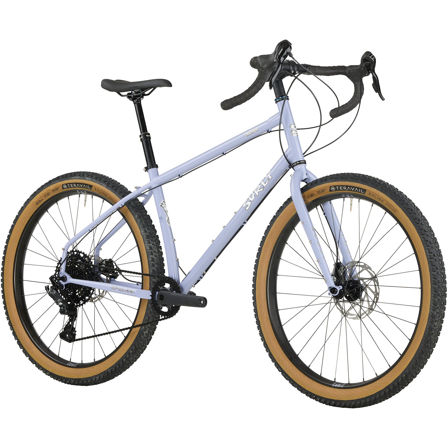 Surly Grappler Bike Purple Dust Bunny front three-quarter view