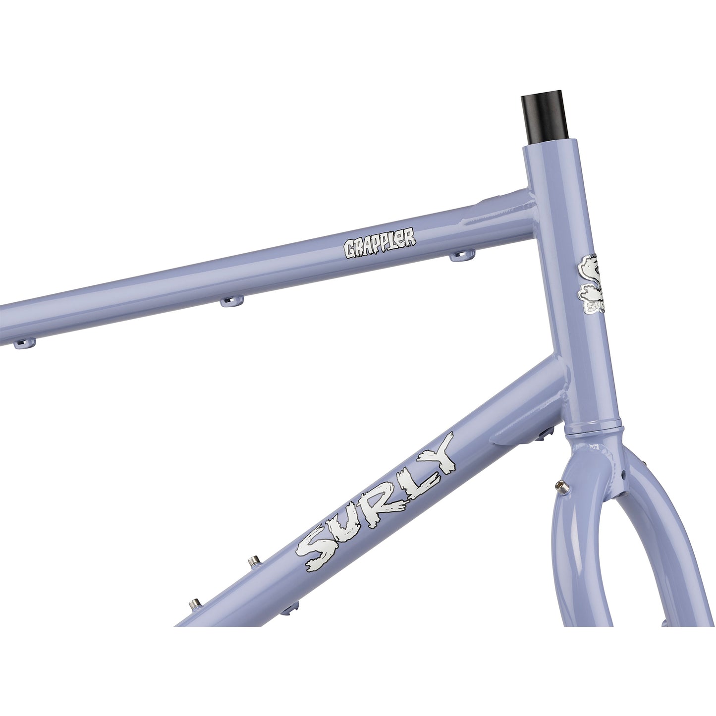 Surly Grappler Frameset Purple Dust Bunny head tube area focus
