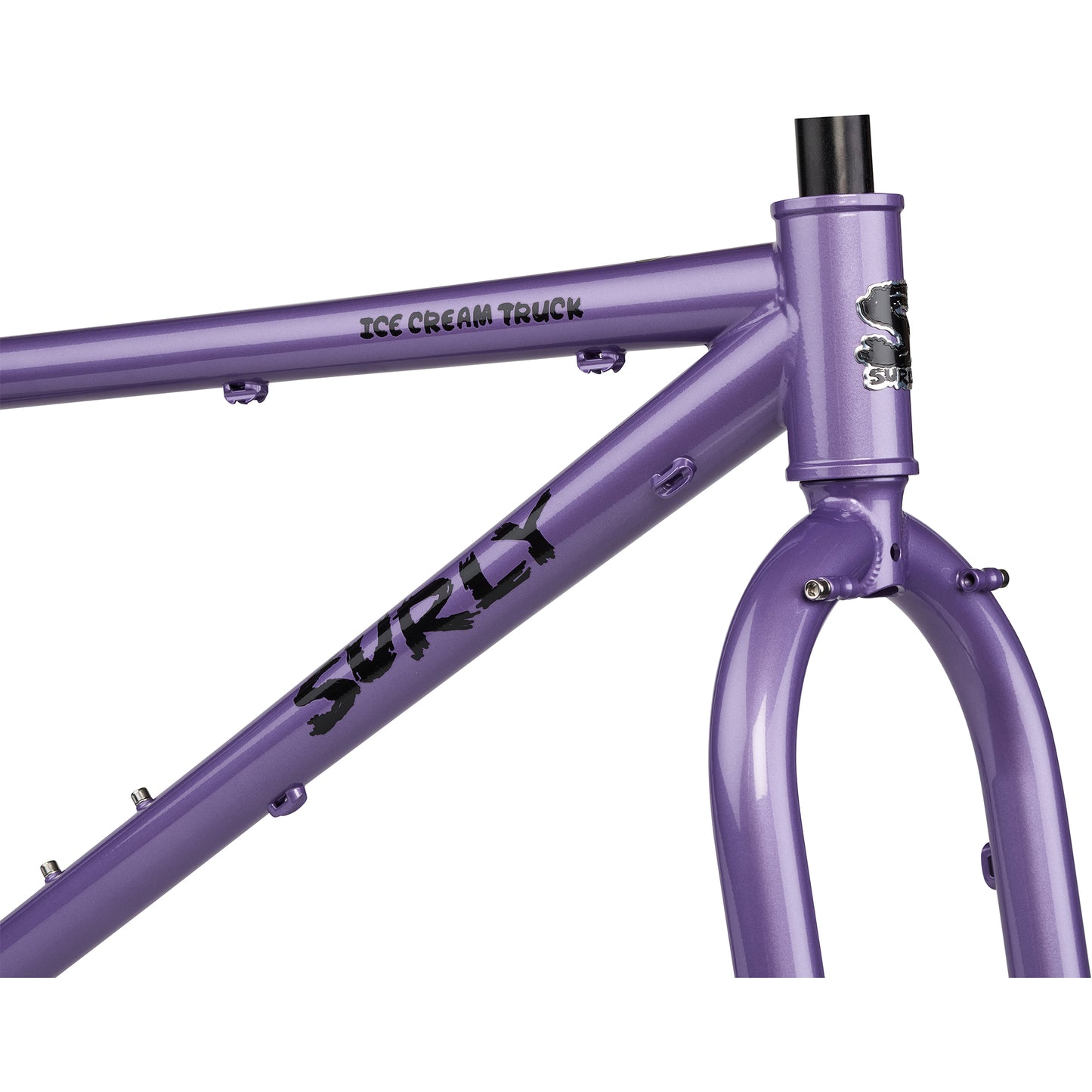 Surly Ice Cream Truck frameset Taro Milk Tea color head tube area focus