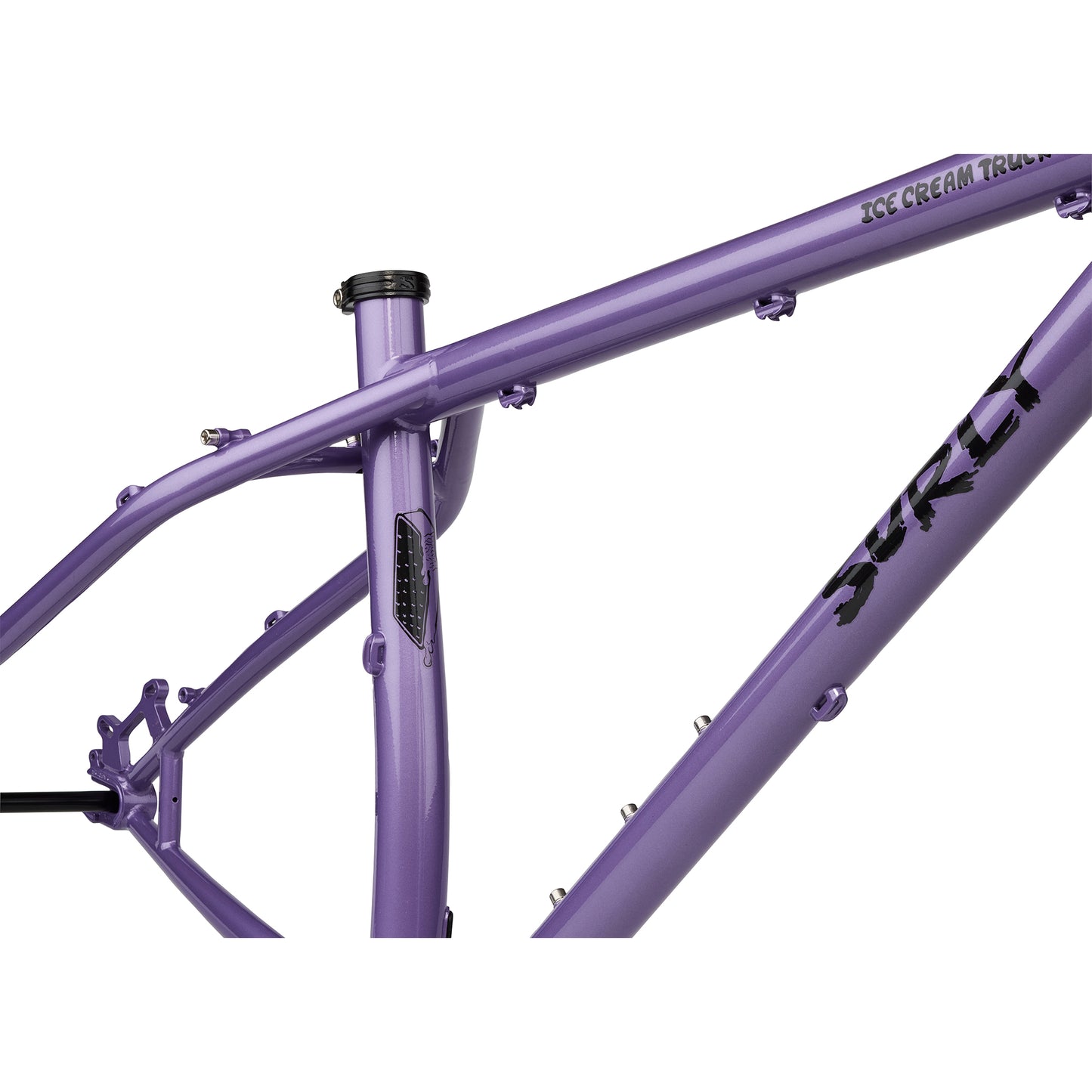 Surly Ice Cream Truck frameset Taro Milk Tea color down tube and seat tube area focus
