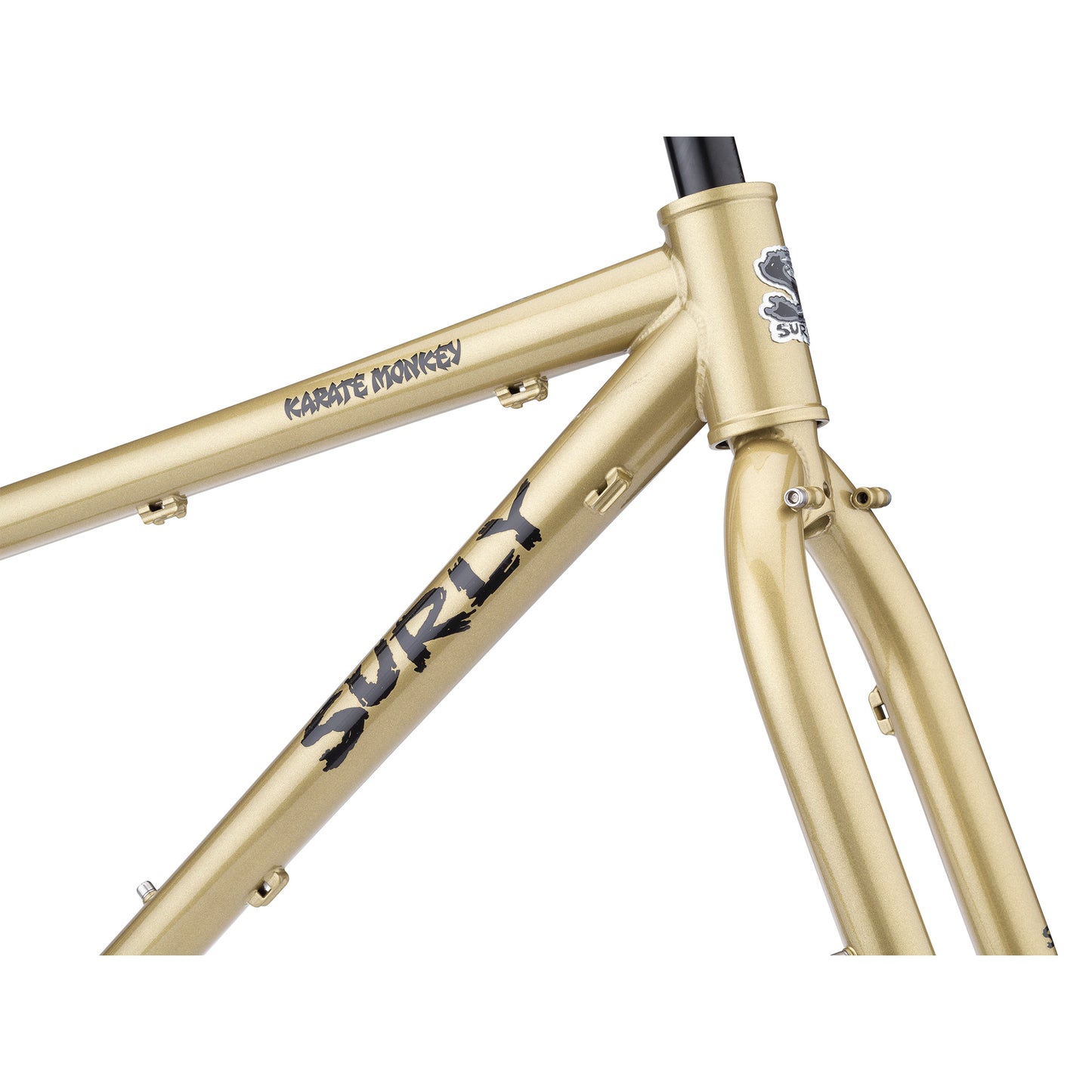 Surly Karate Monkey Frameset Fool's Gold head tube area focus