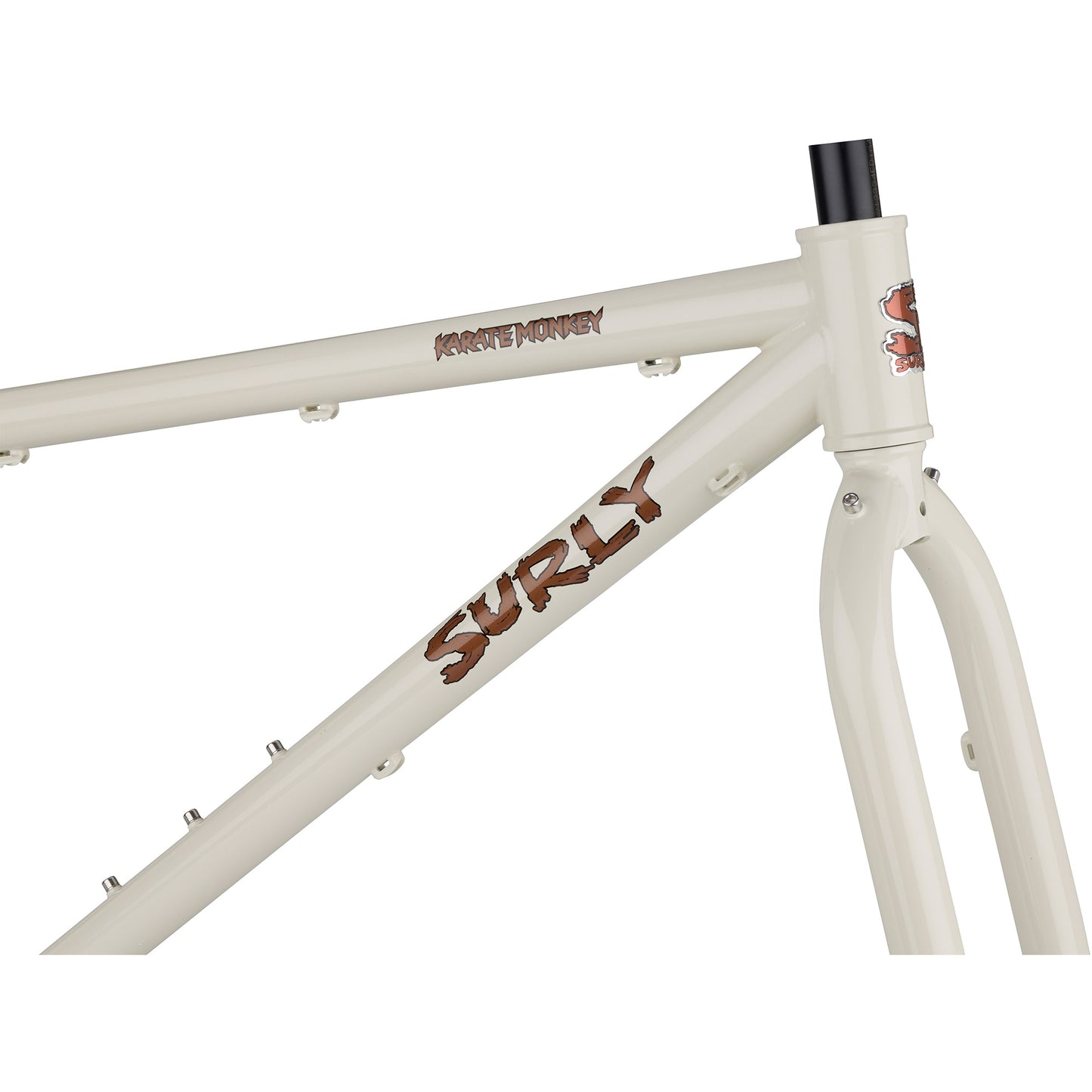 Surly Karate Monkey Frameset Snow Mold White head tube area focus