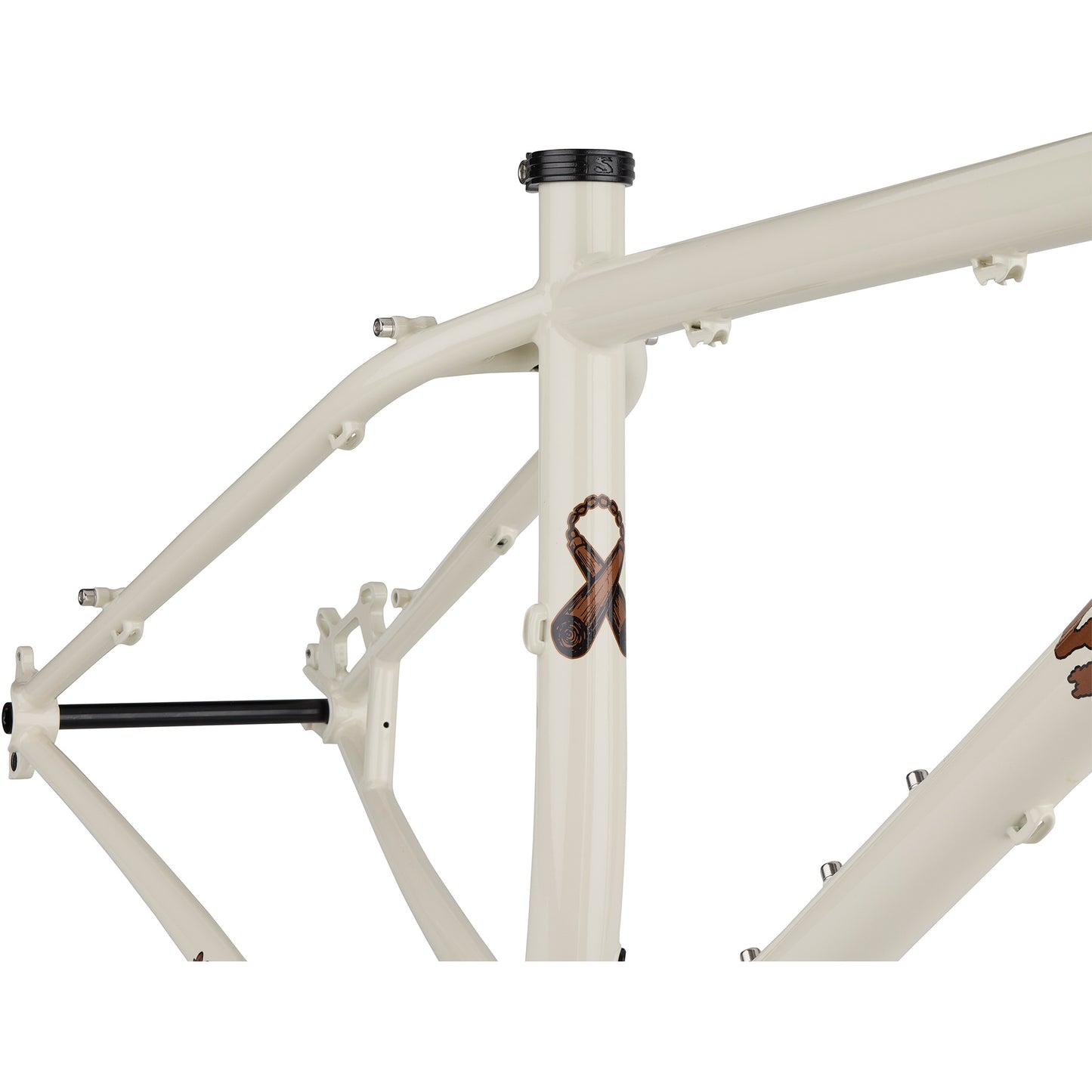 Surly Karate Monkey Frameset Snow Mold White seat tube area focus