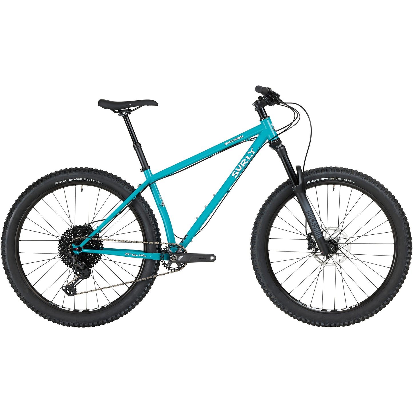 Surly Karate Monkey Front Suspension mountain bike Lost at Sea Blue side view