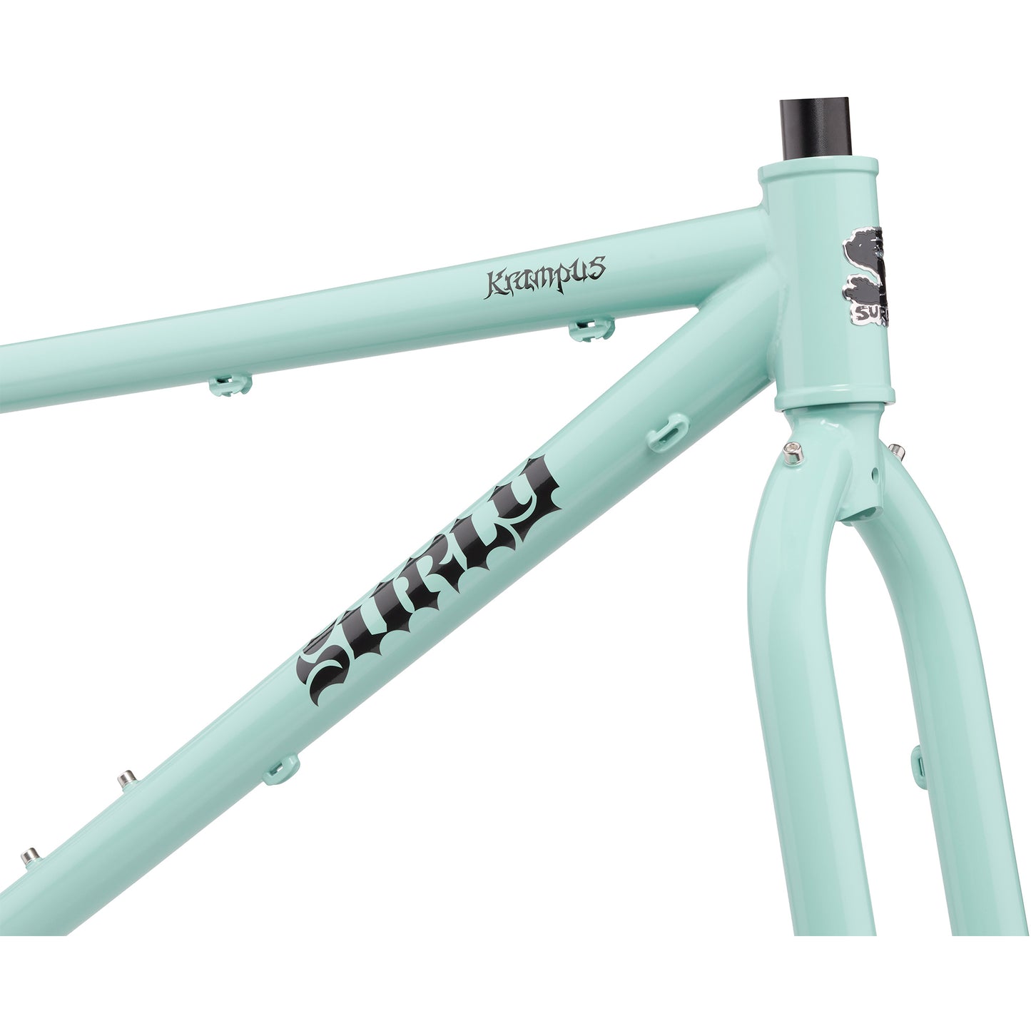 Surly Krampus Frameset Blue Oyster Coat headtube area focus