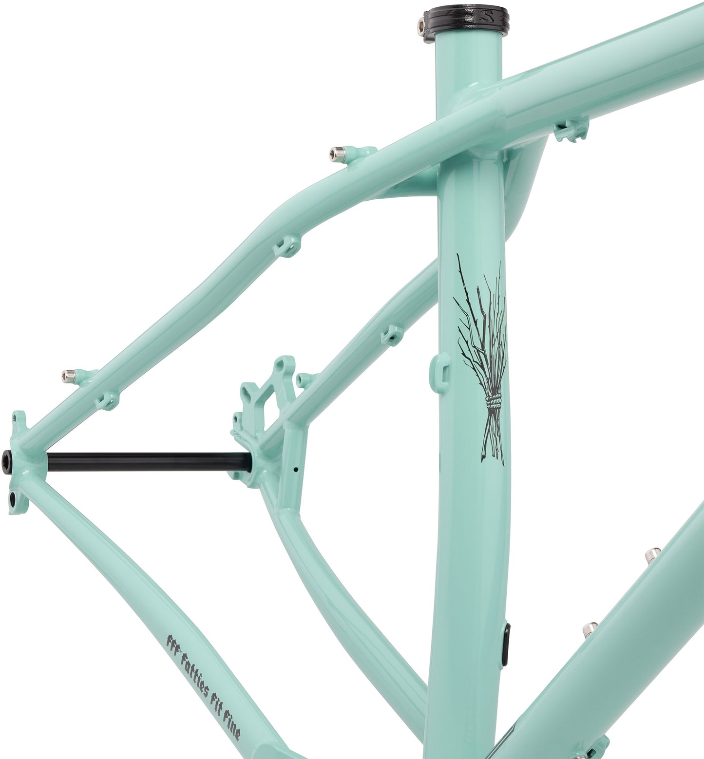 Surly Krampus Frameset Blue Oyster Coat seat tube area focus