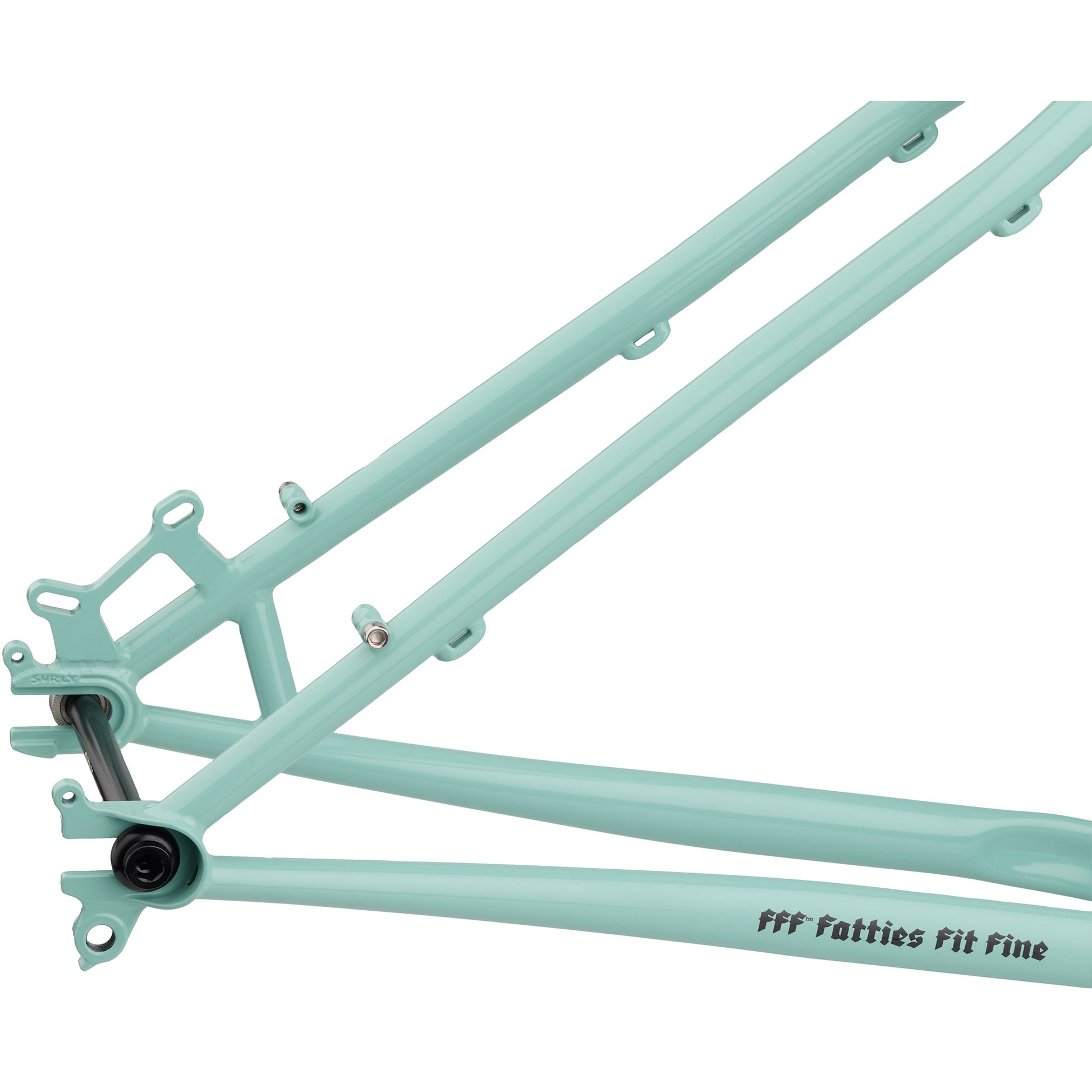 Surly Krampus Frameset Blue Oyster Coat rear dropout area focus