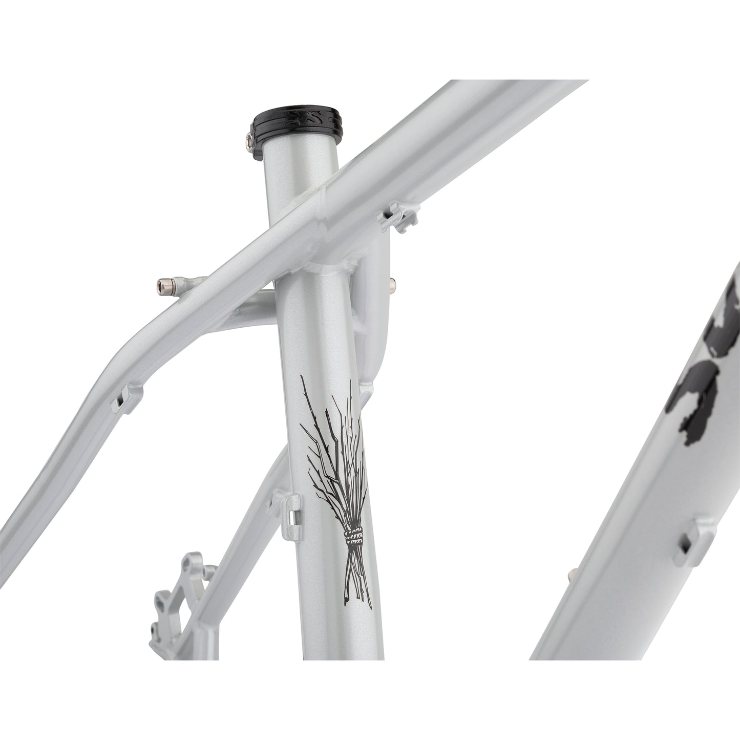 Surly Krampus frameset First Loser silver color seat tube area detail