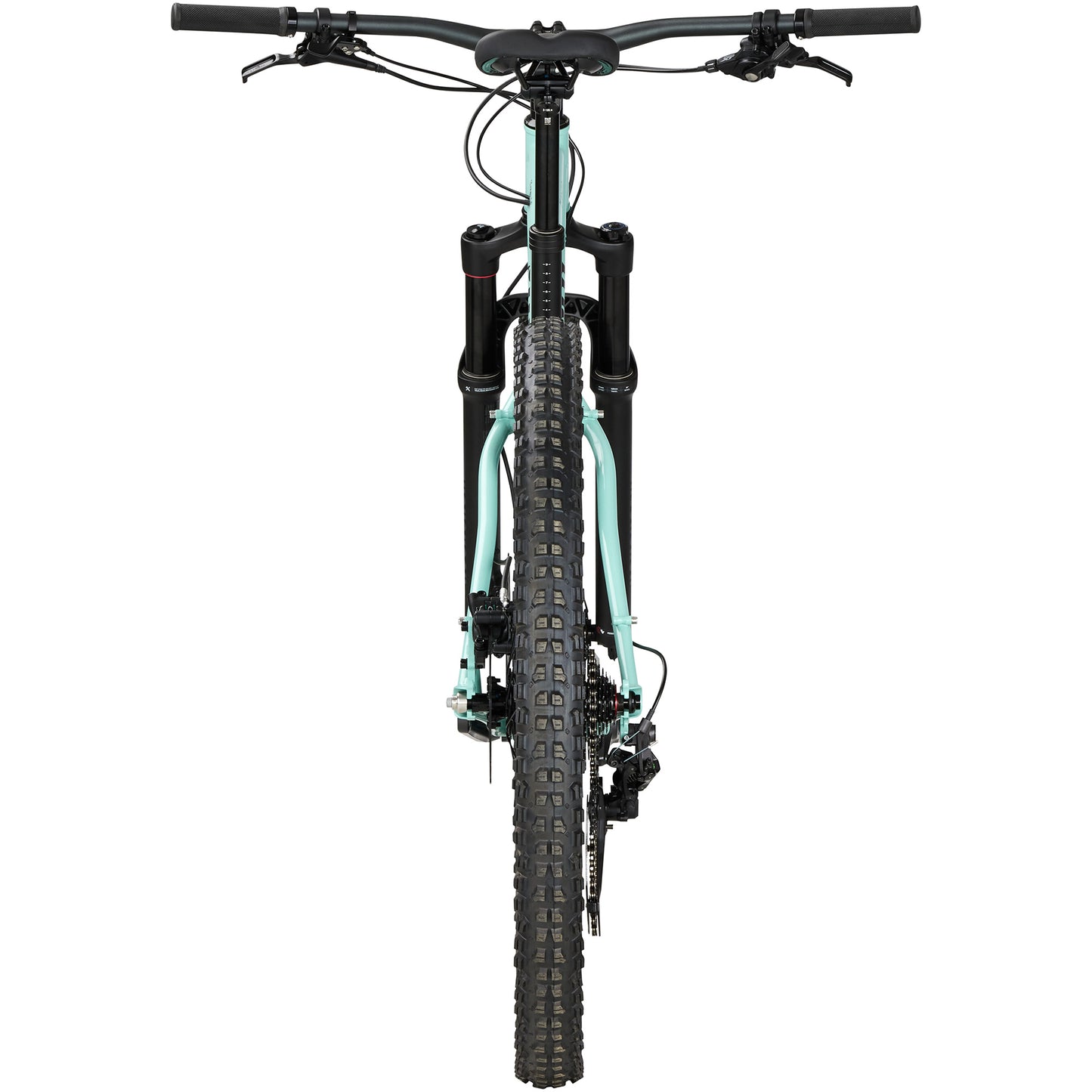 Surly Krampus front suspension mountain bike blue color rear view