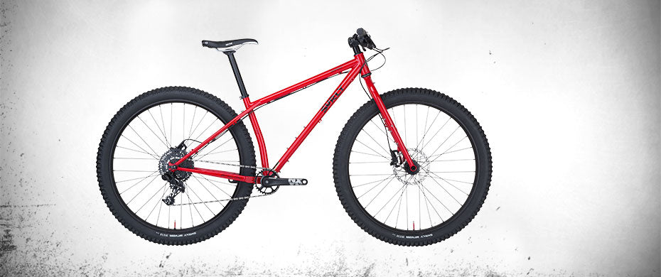 Surly Krampus bike side view in Andy's Apple Red color