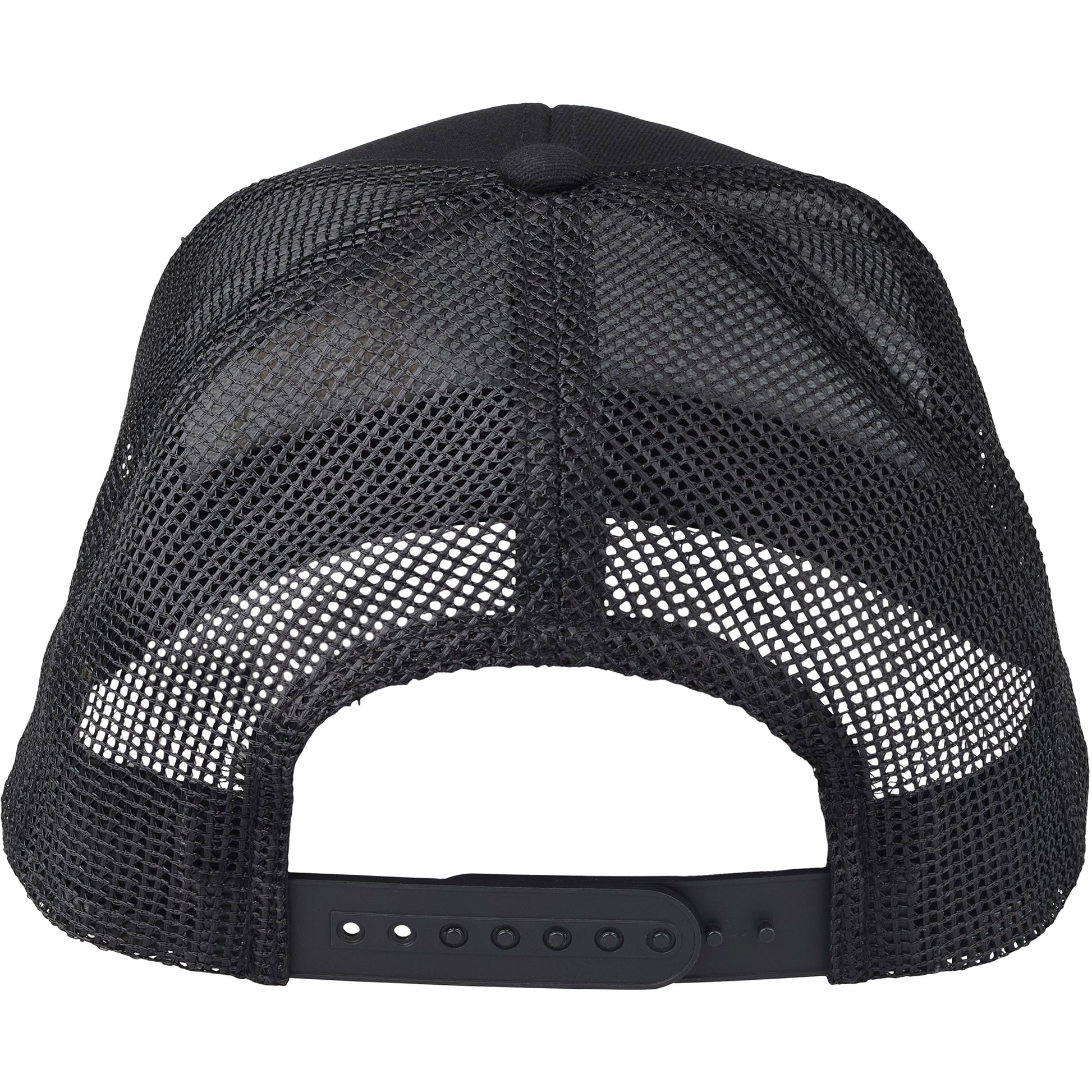 Surly Little Black Snap Back Hat black trucker style hat back view