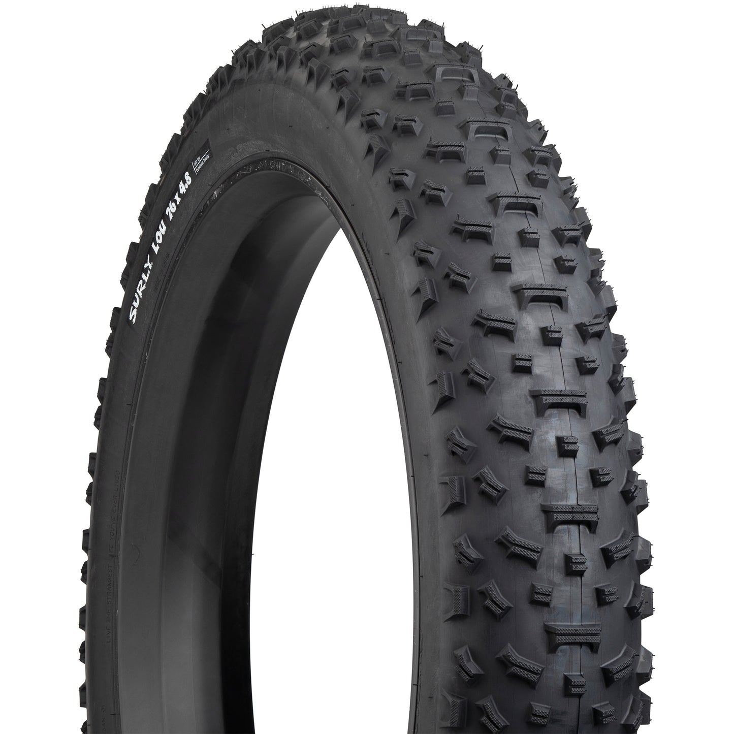 Surly Lou Tire three-quarter focus showing tread and sidewall