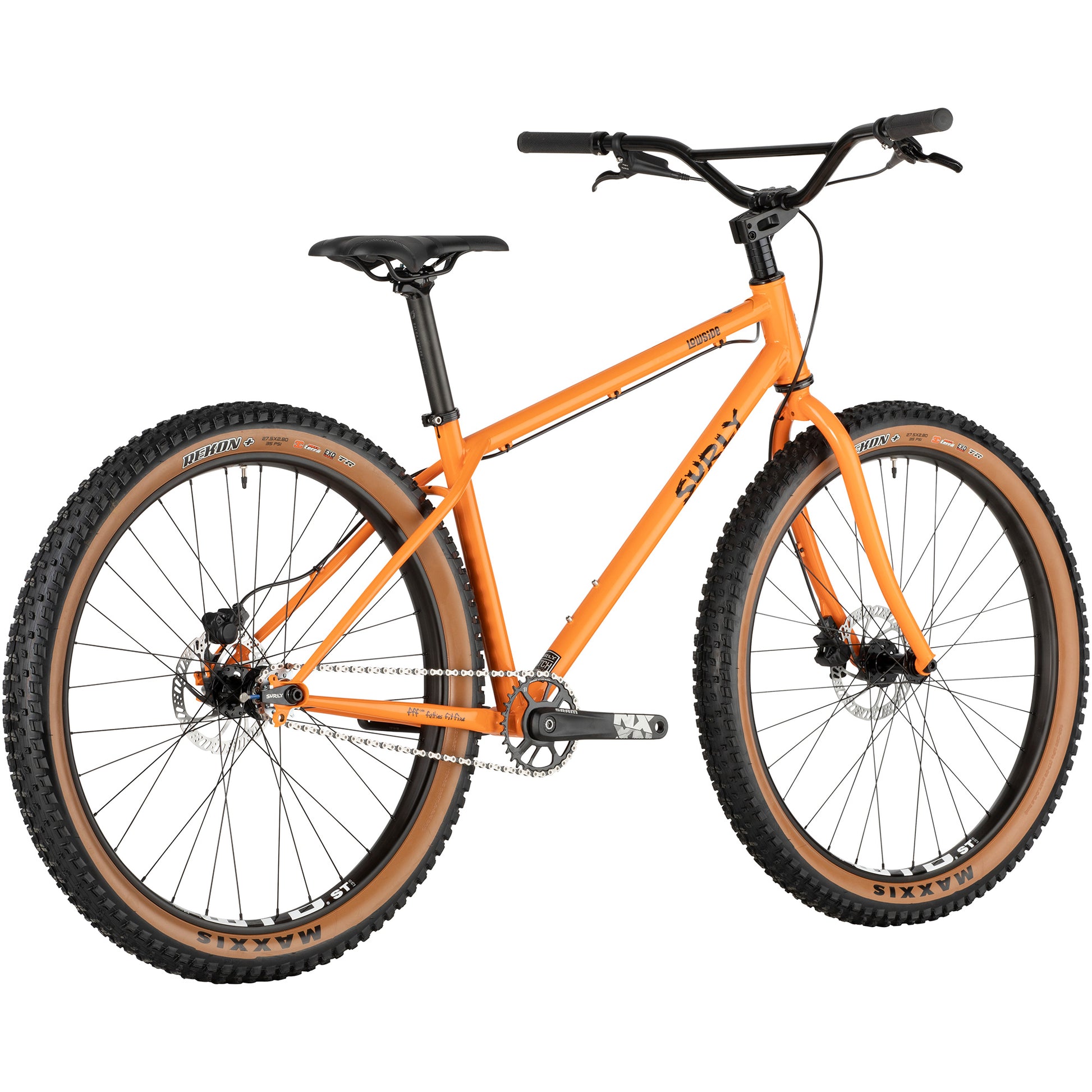 Surly Lowside Bike Dream Tangerine rear three-quarter view