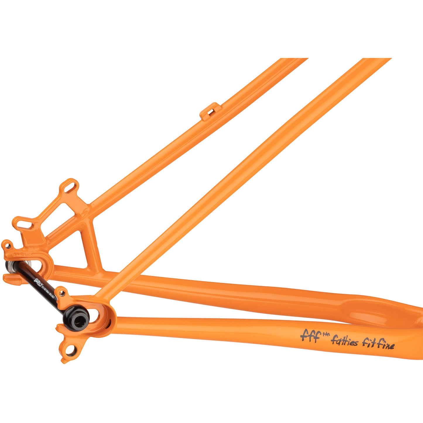 Surly Lowside Frameset Dream Tangerine rear dropout area focus