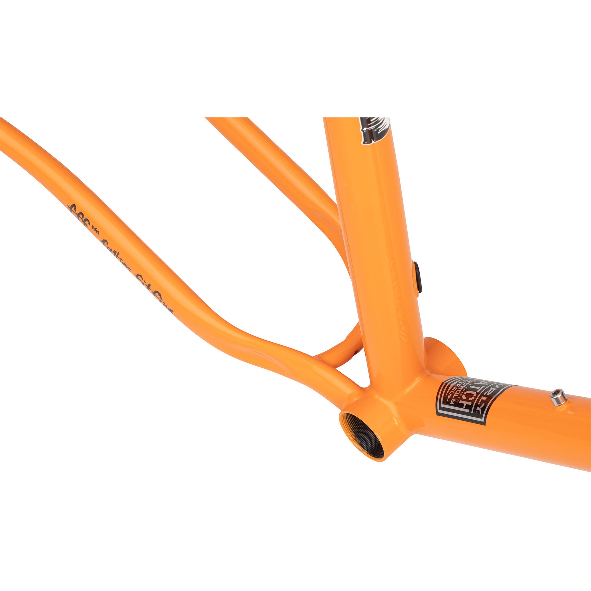Surly Lowside Frameset Dream Tangerine bottom bracket area focus