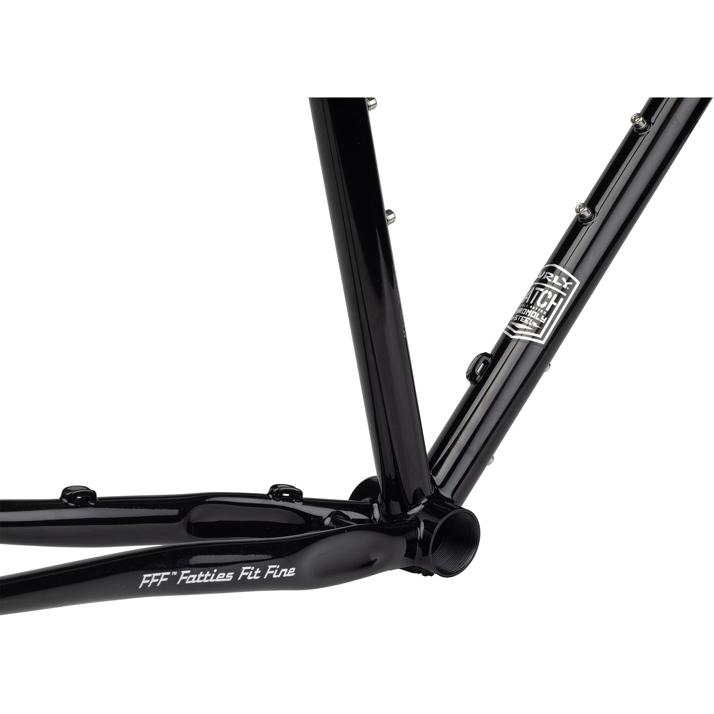 Surly Midnight Special frameset in Hi-Viz black bottom bracket area focus