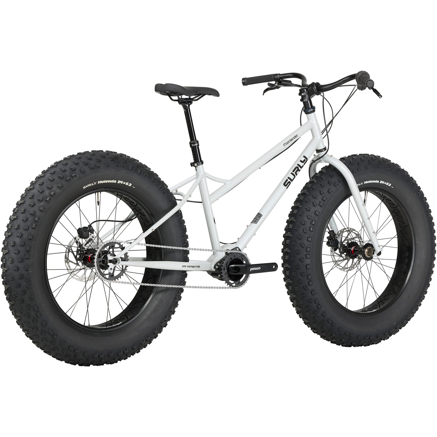 Surly Moonlander v2 Fat Bike Lunar Dust Gray rear three-quarter view