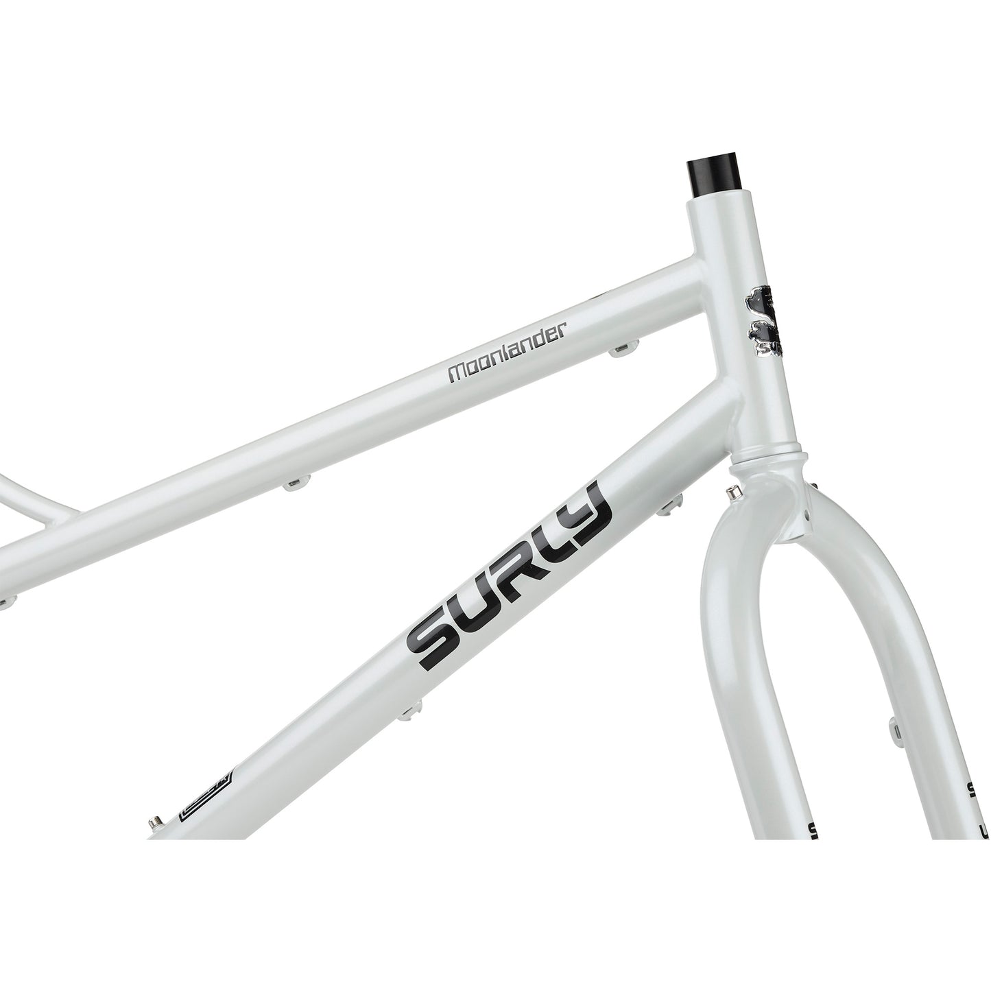 Surly Moonlander v2 Frameset Lunar Dust Gray front half of frame view