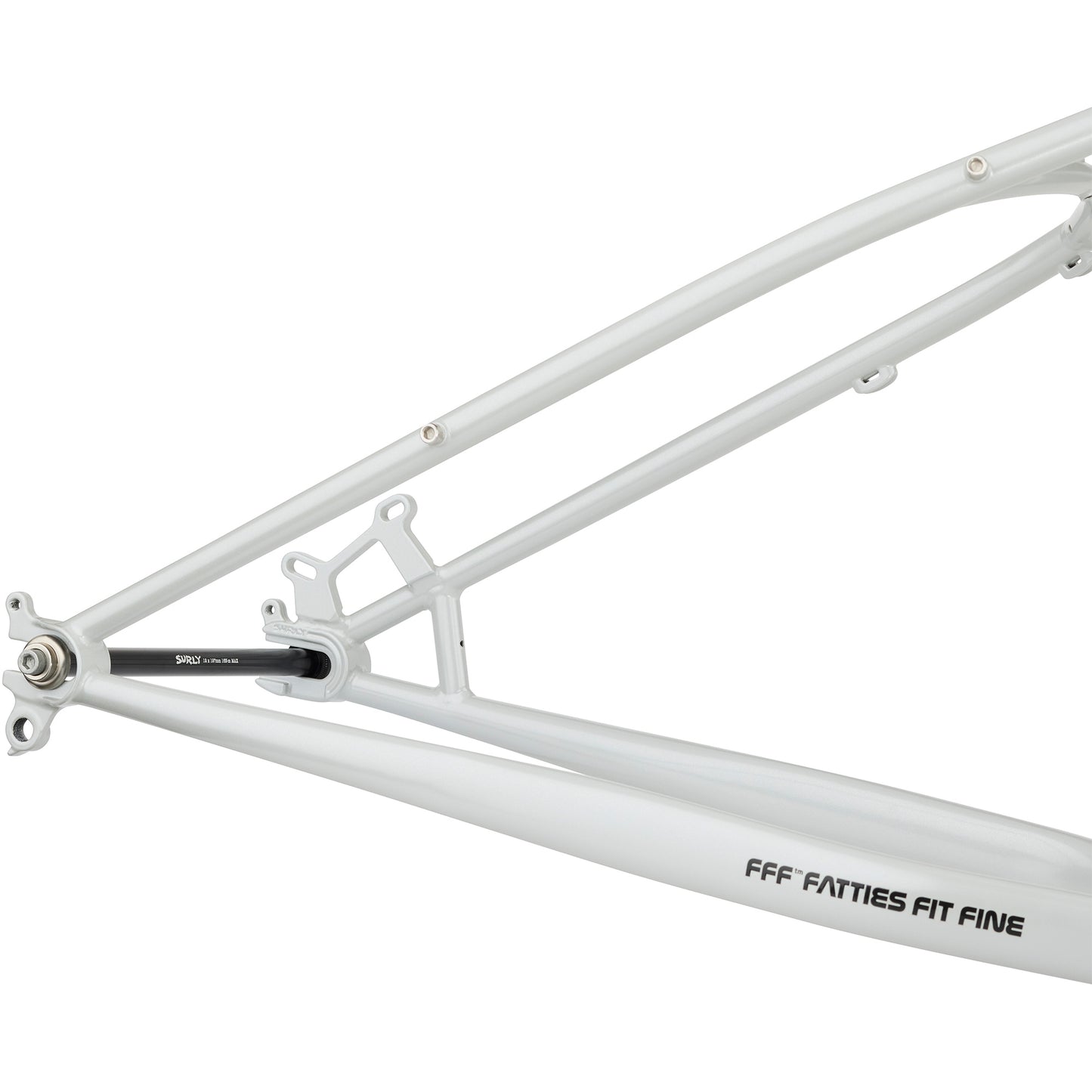 Surly Moonlander v2 Frameset Lunar Dust Gray rear dropout area detail