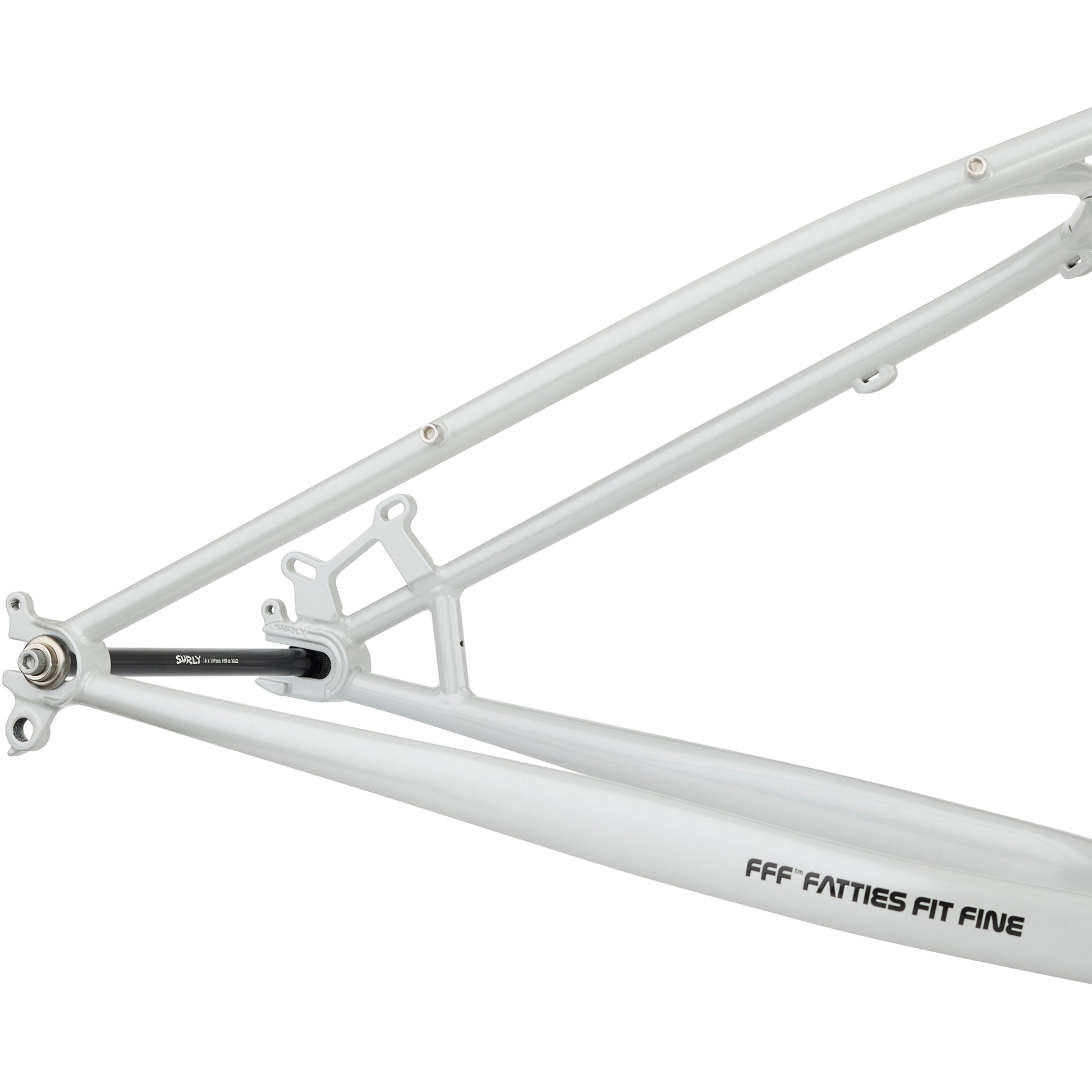 Surly Moonlander v2 Frameset Lunar Dust Gray rear dropout area detail