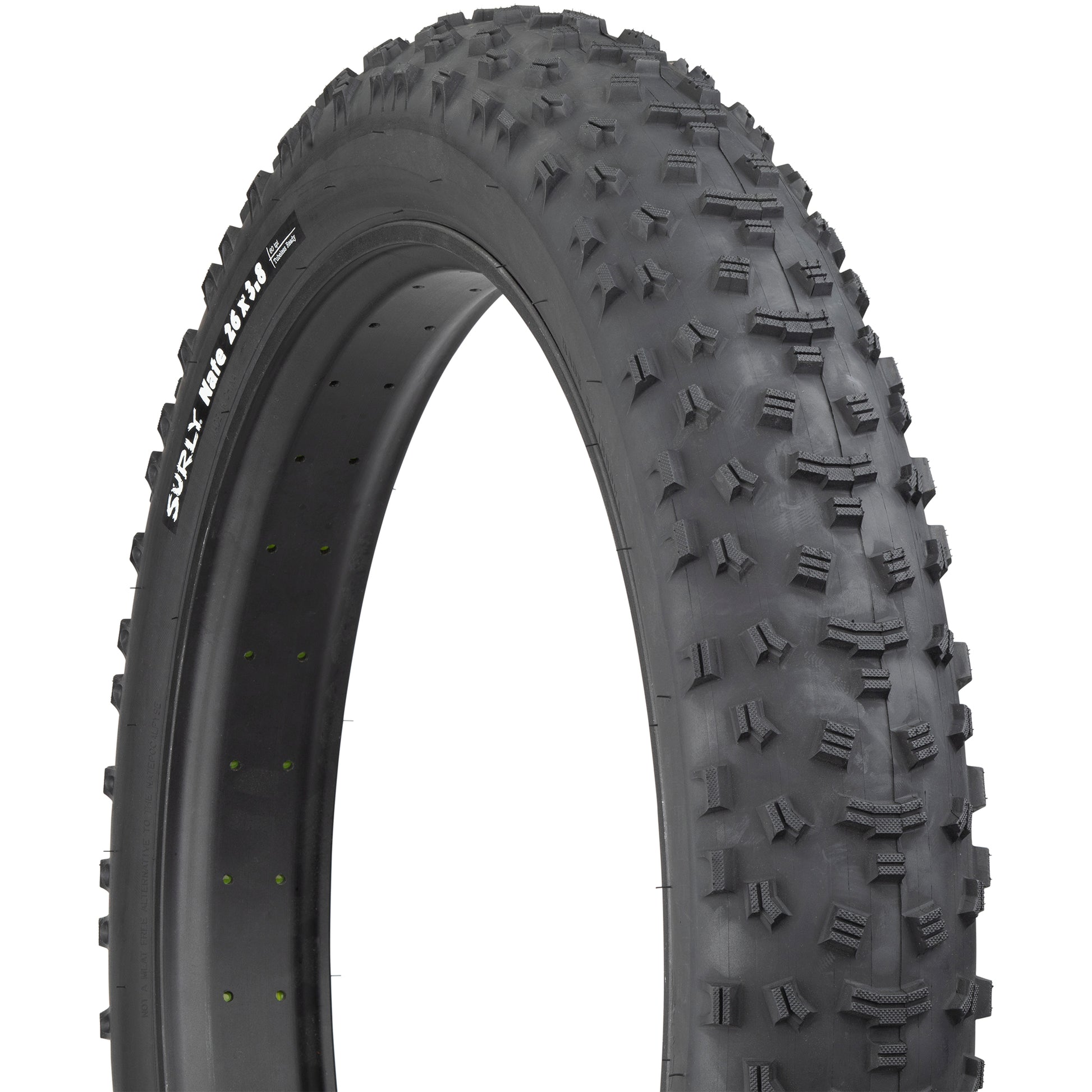 Surly Nate Tire front three-quarter view tread focus
