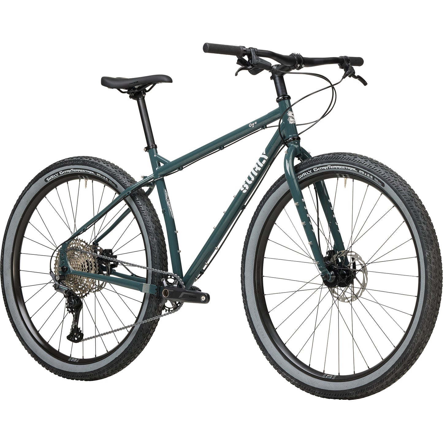 Surly Ogre bike green color front three-quarter view