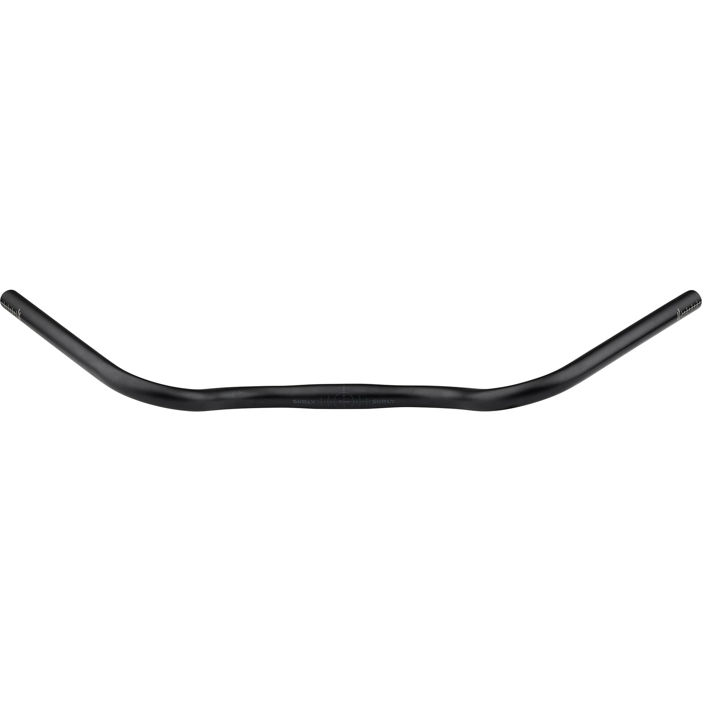 Surly Open Bar Aluminum black view from front showing bend and rise