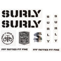 Surly Overspray Decal Set Black sheet of all decals for bike with headbadge