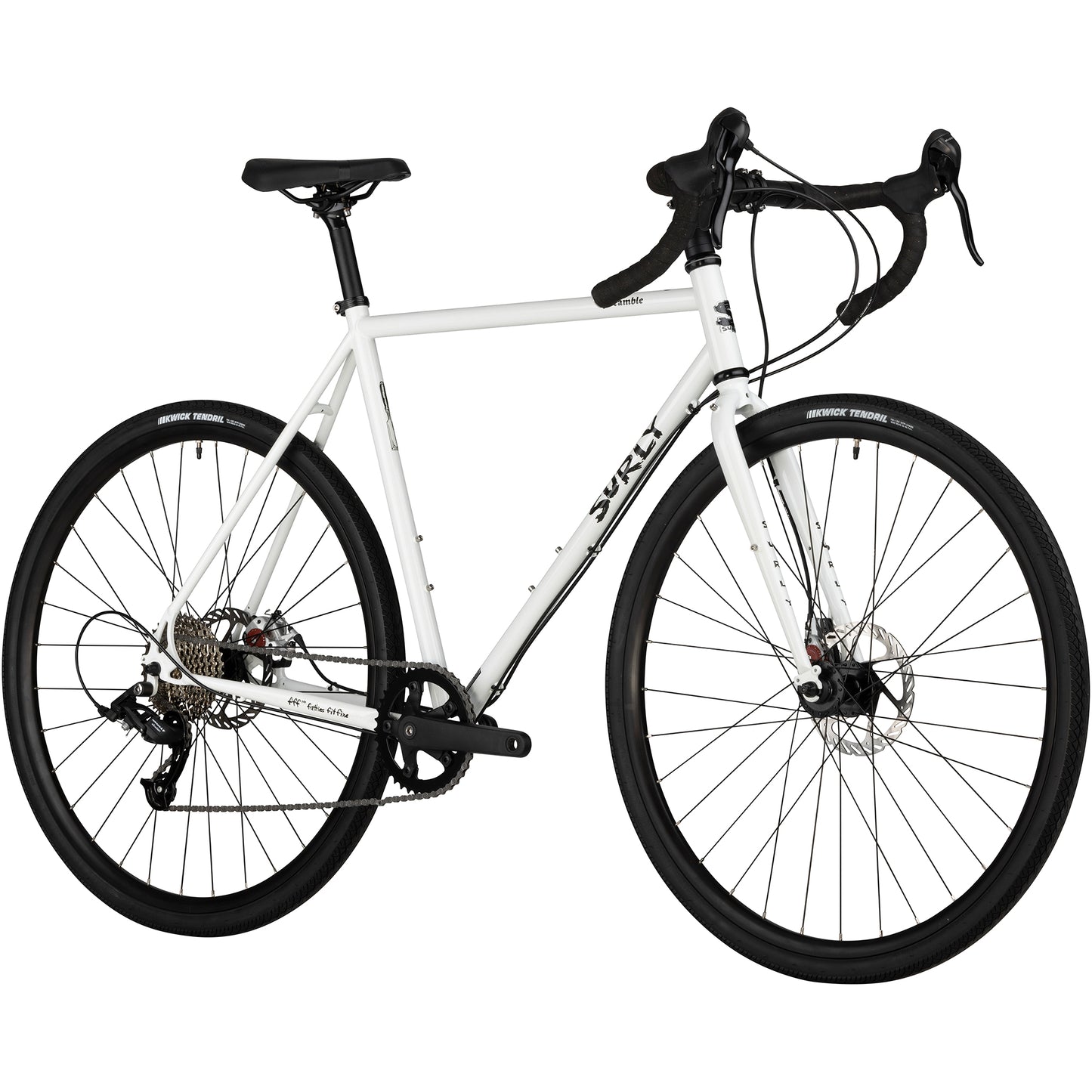 Surly Preamble Drop Bar bike Thorfrost White front three-quarter view