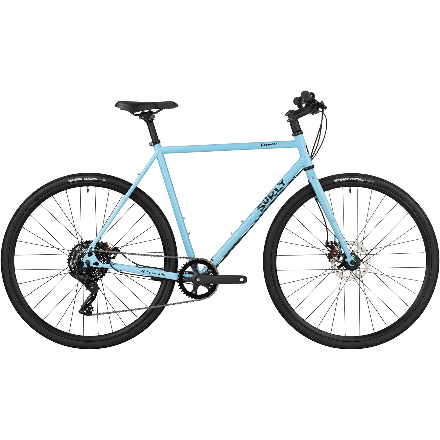 Surly Preamble Flat Bar Bike Sky Rim Blue side view