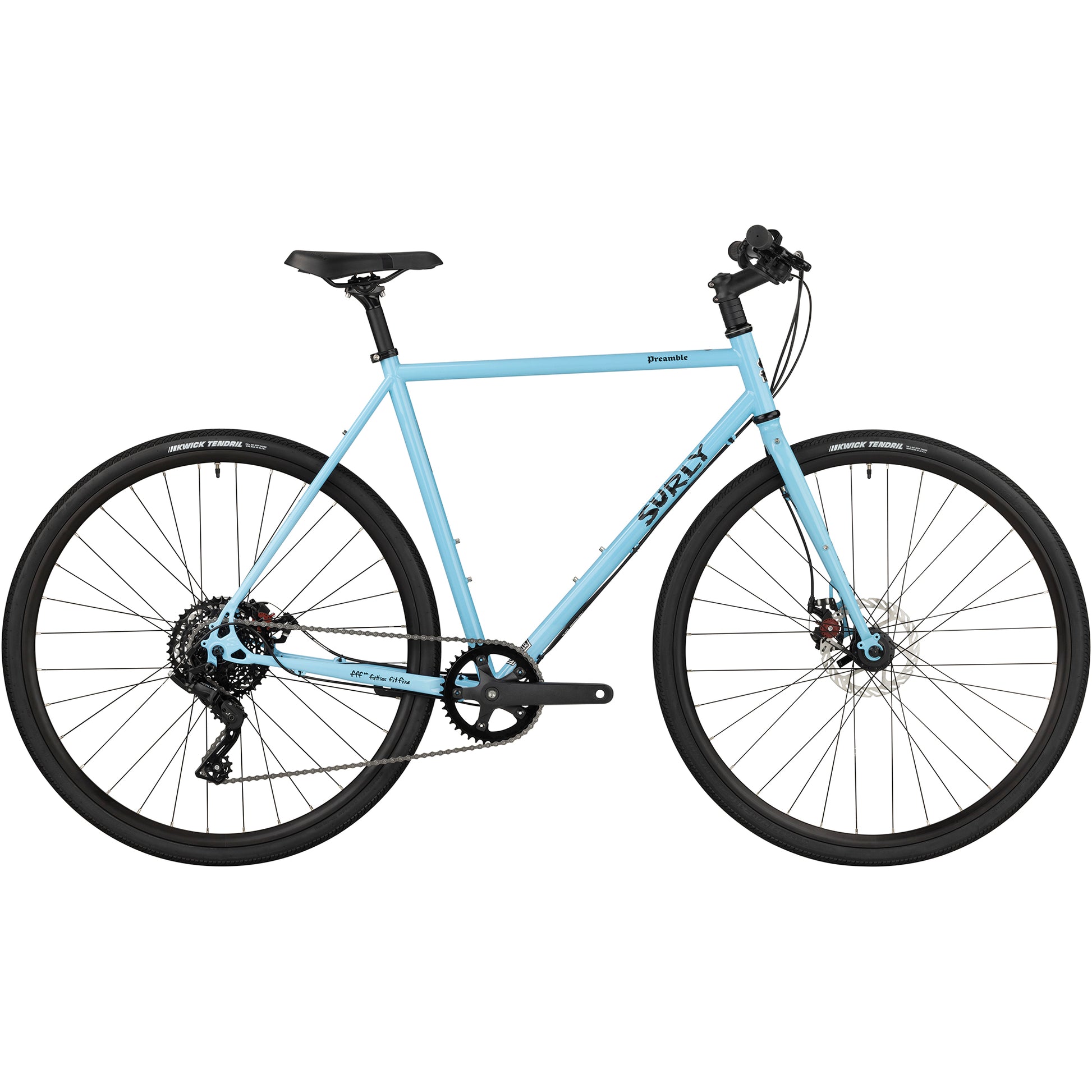 Surly Preamble Flat Bar Bike Sky Rim Blue side view