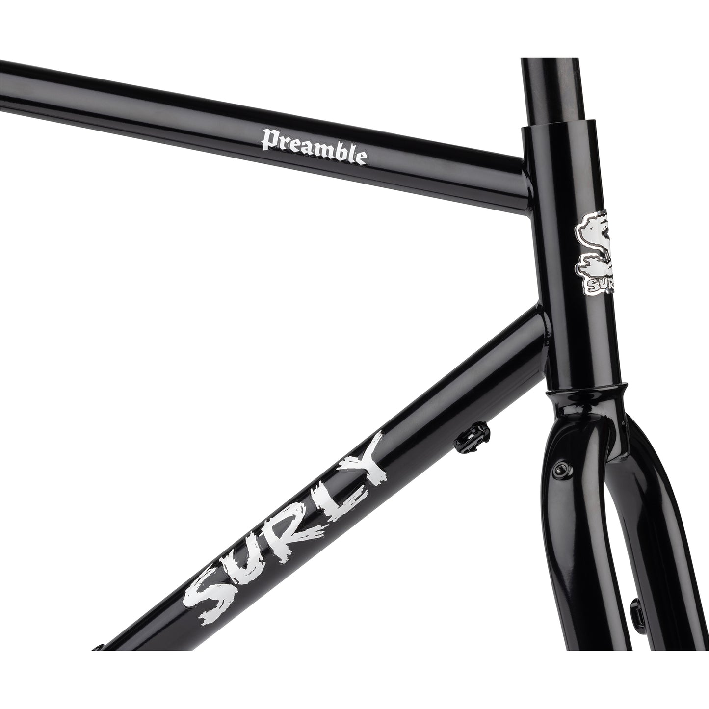 Surly Preamble Frameset Black head tube area focus